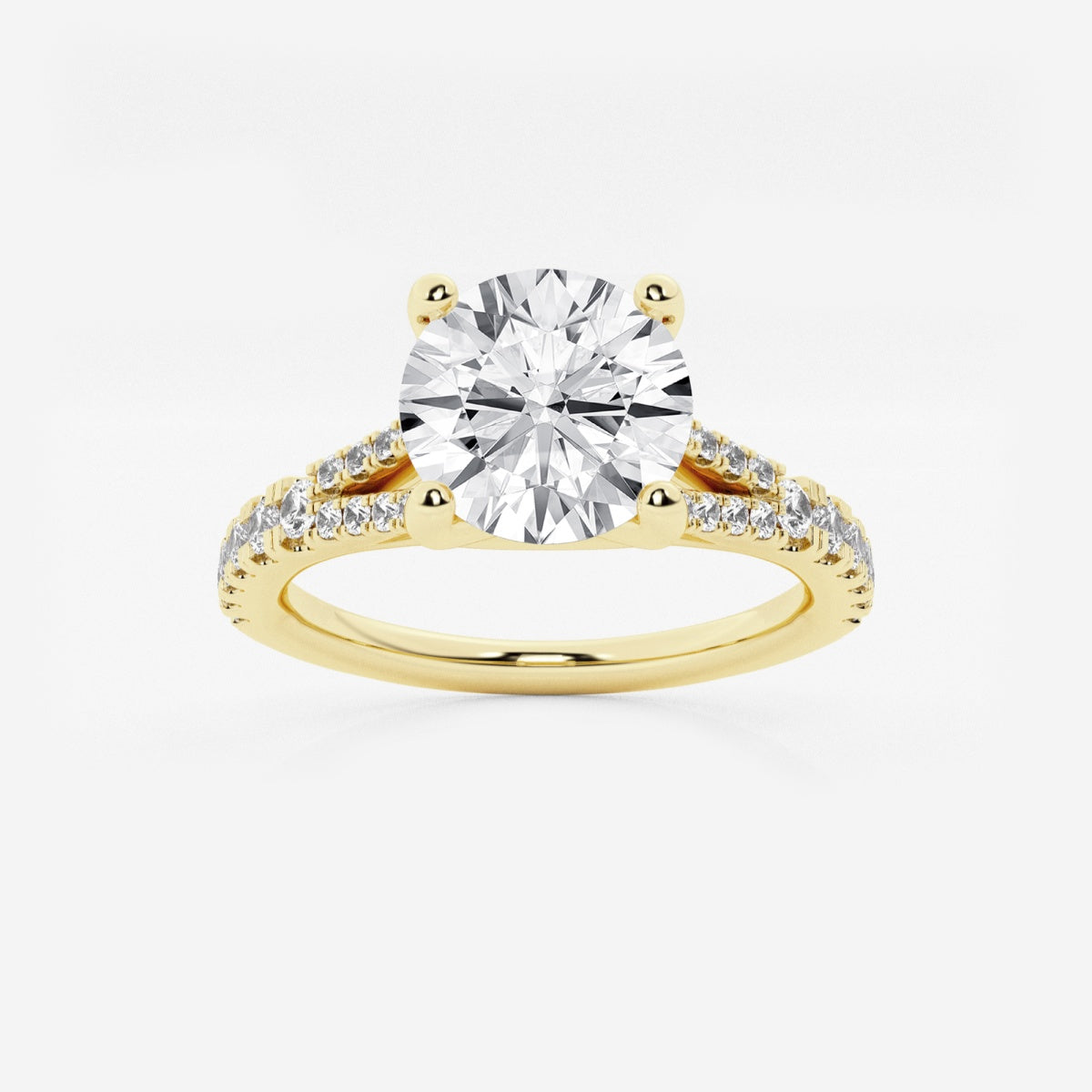 Amelia - Split Shank Side Stones Engagement Ring