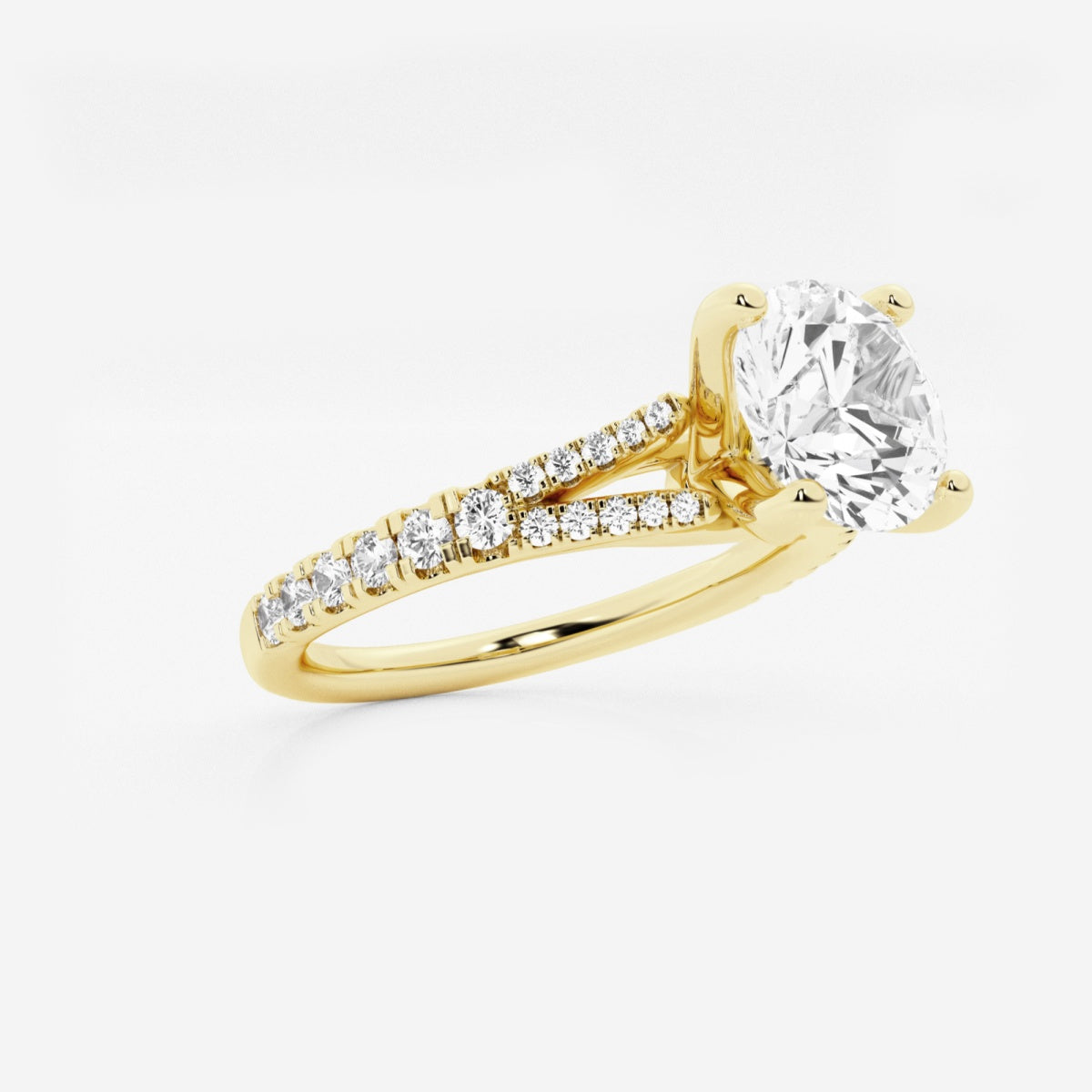 Amelia - Split Shank Side Stones Engagement Ring