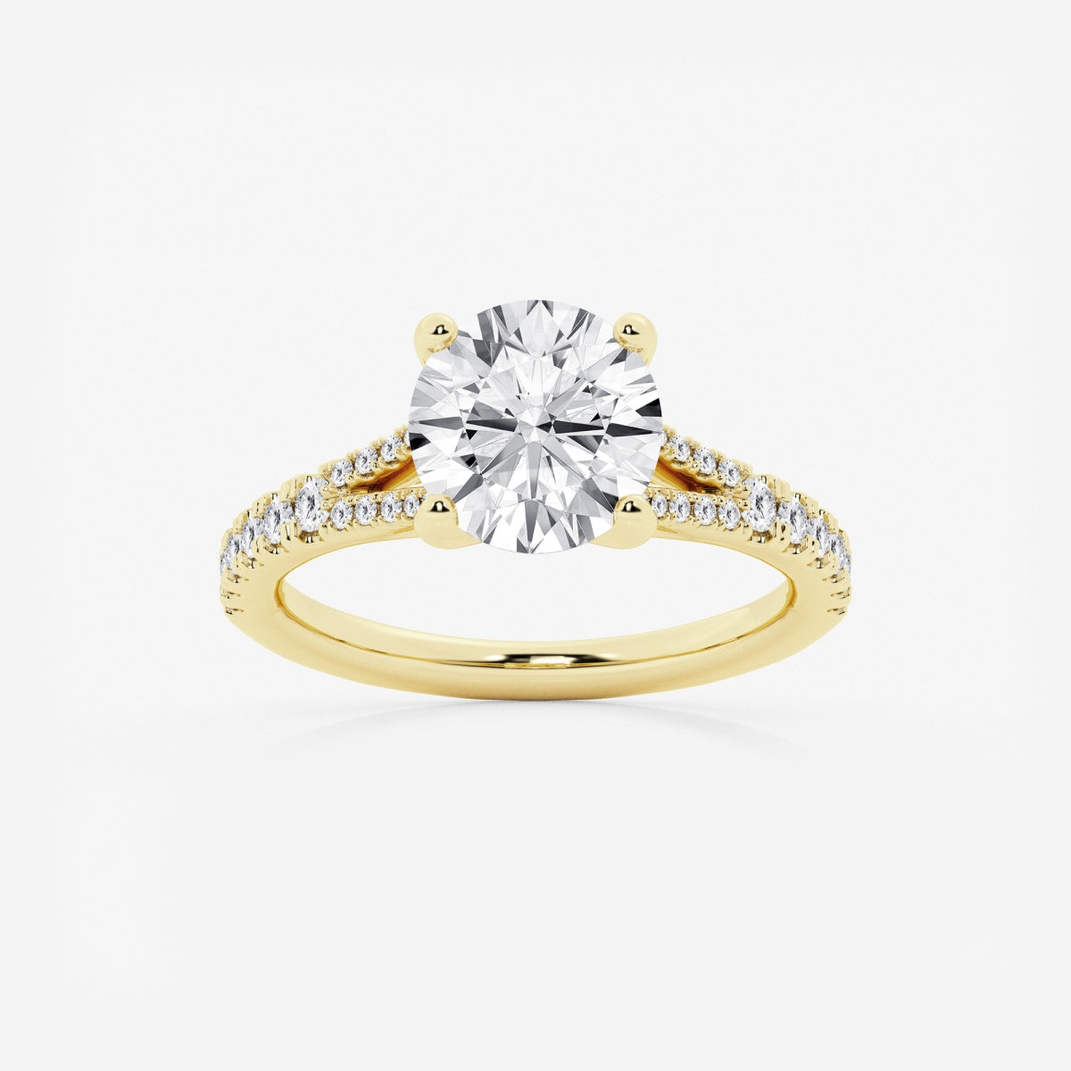 Amelia - Split Shank Side Stones Engagement Ring