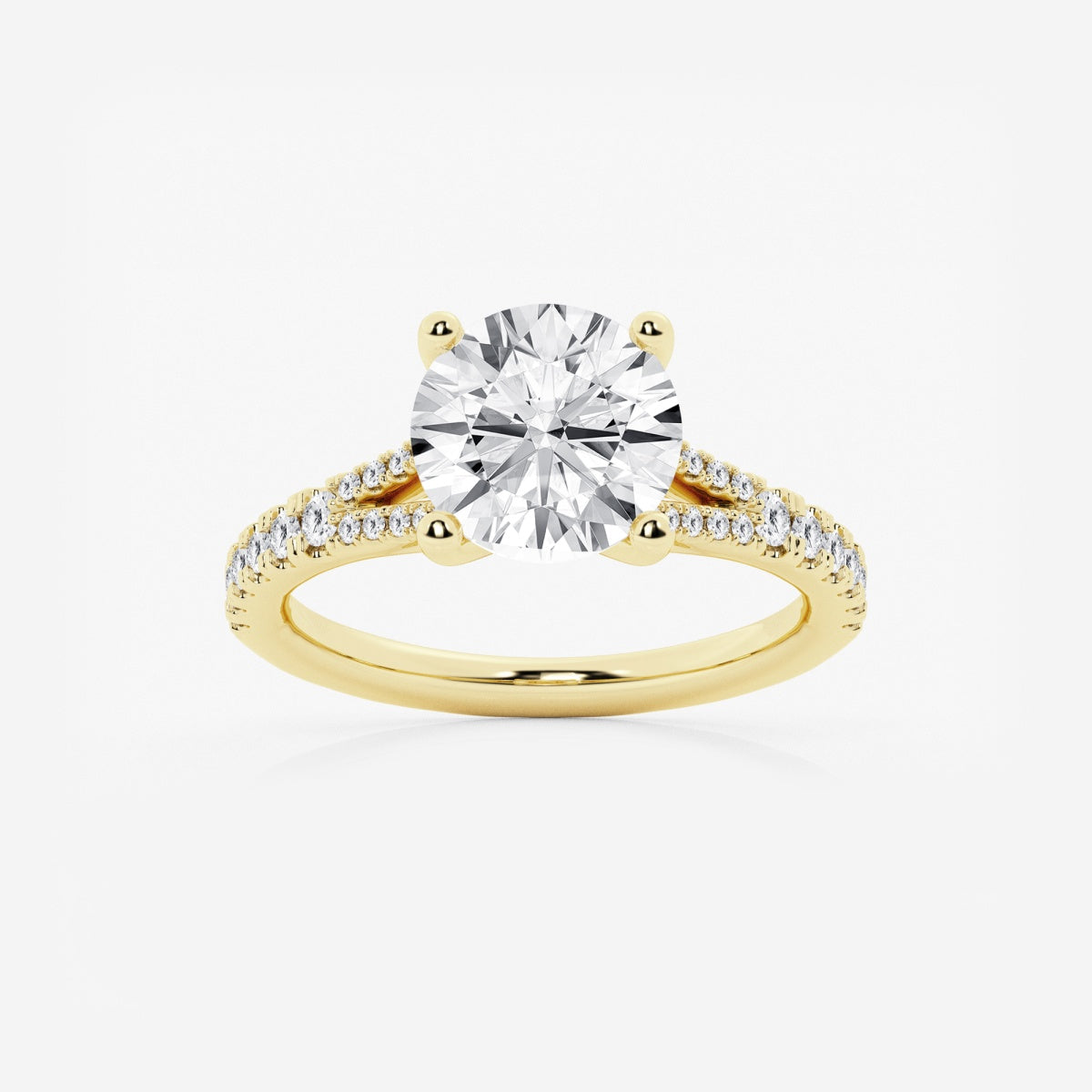 Amelia - Split Shank Side Stones Engagement Ring