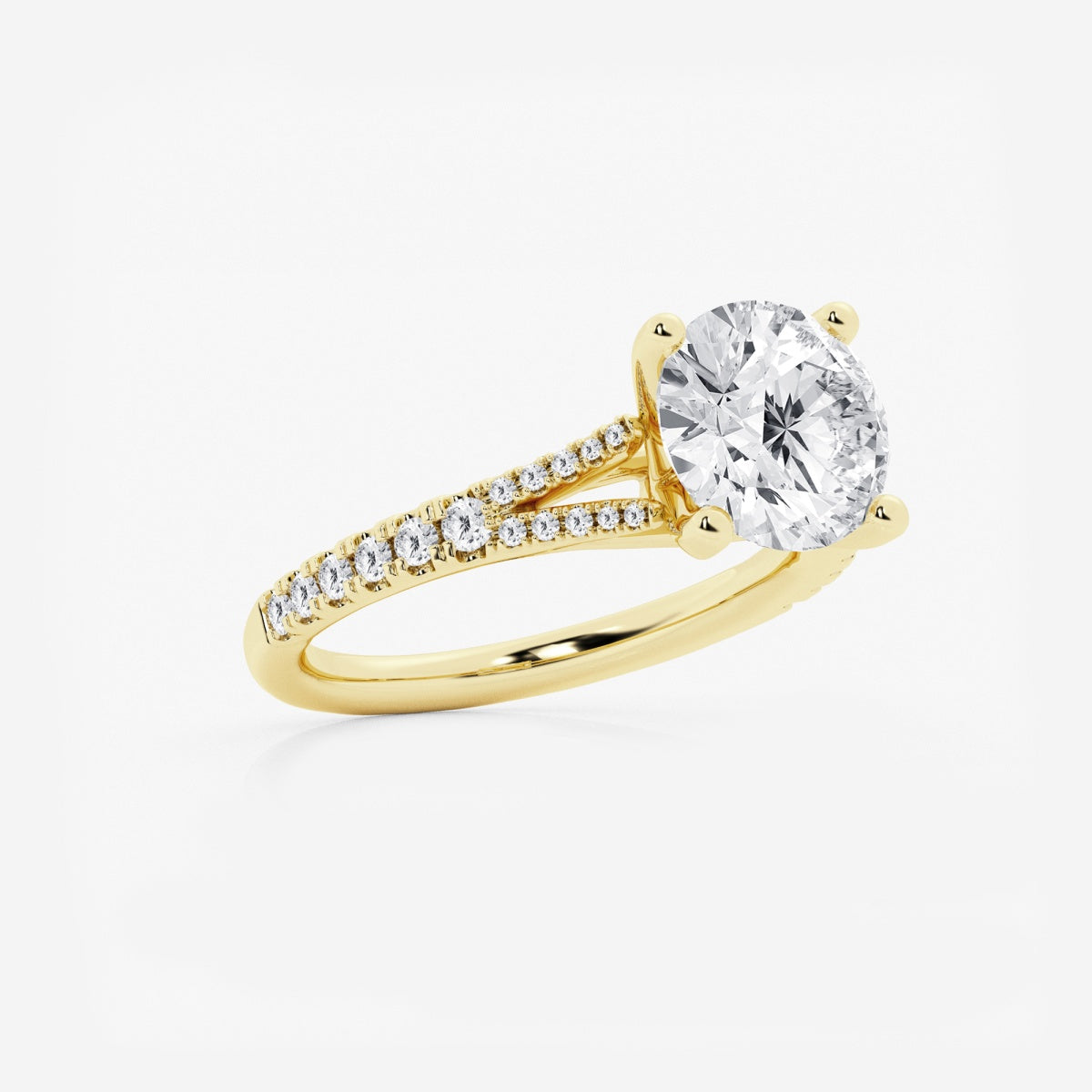 Amelia - Split Shank Side Stones Engagement Ring