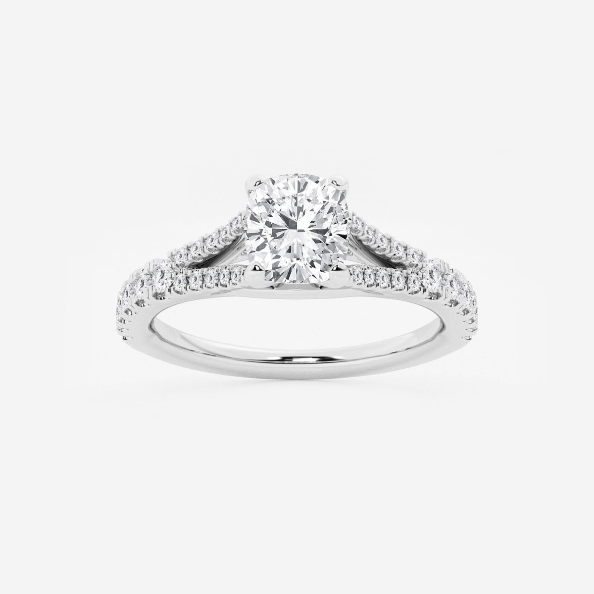 Amelia - Split Shank Side Stones Engagement Ring