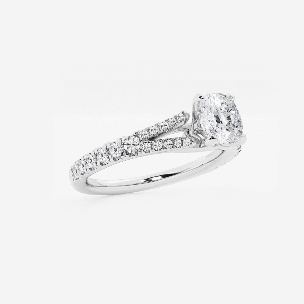 Amelia - Split Shank Side Stones Engagement Ring