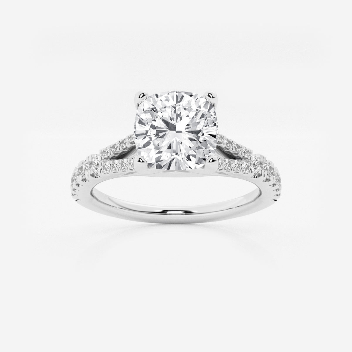 Amelia - Split Shank Side Stones Engagement Ring