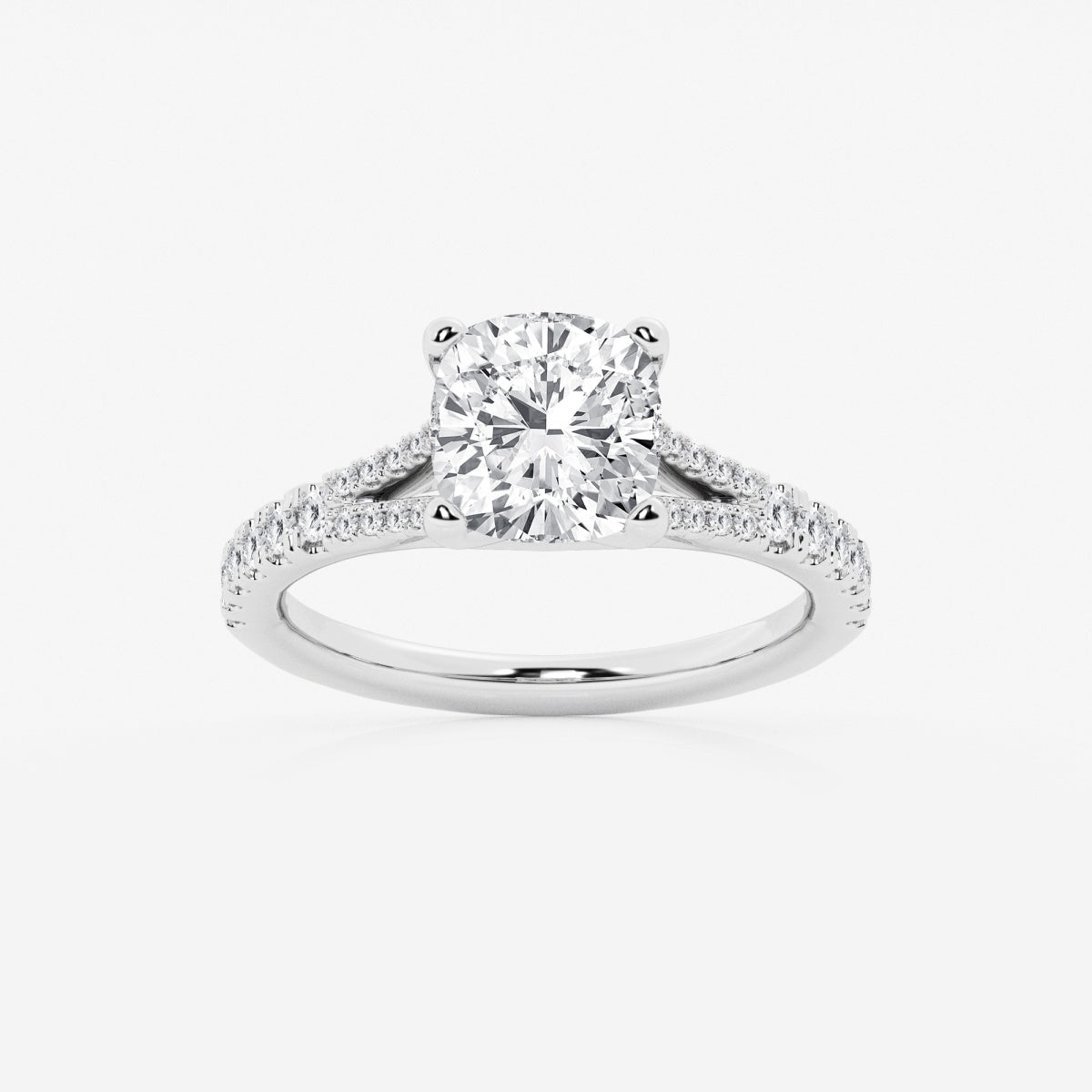 Amelia - Split Shank Side Stones Engagement Ring