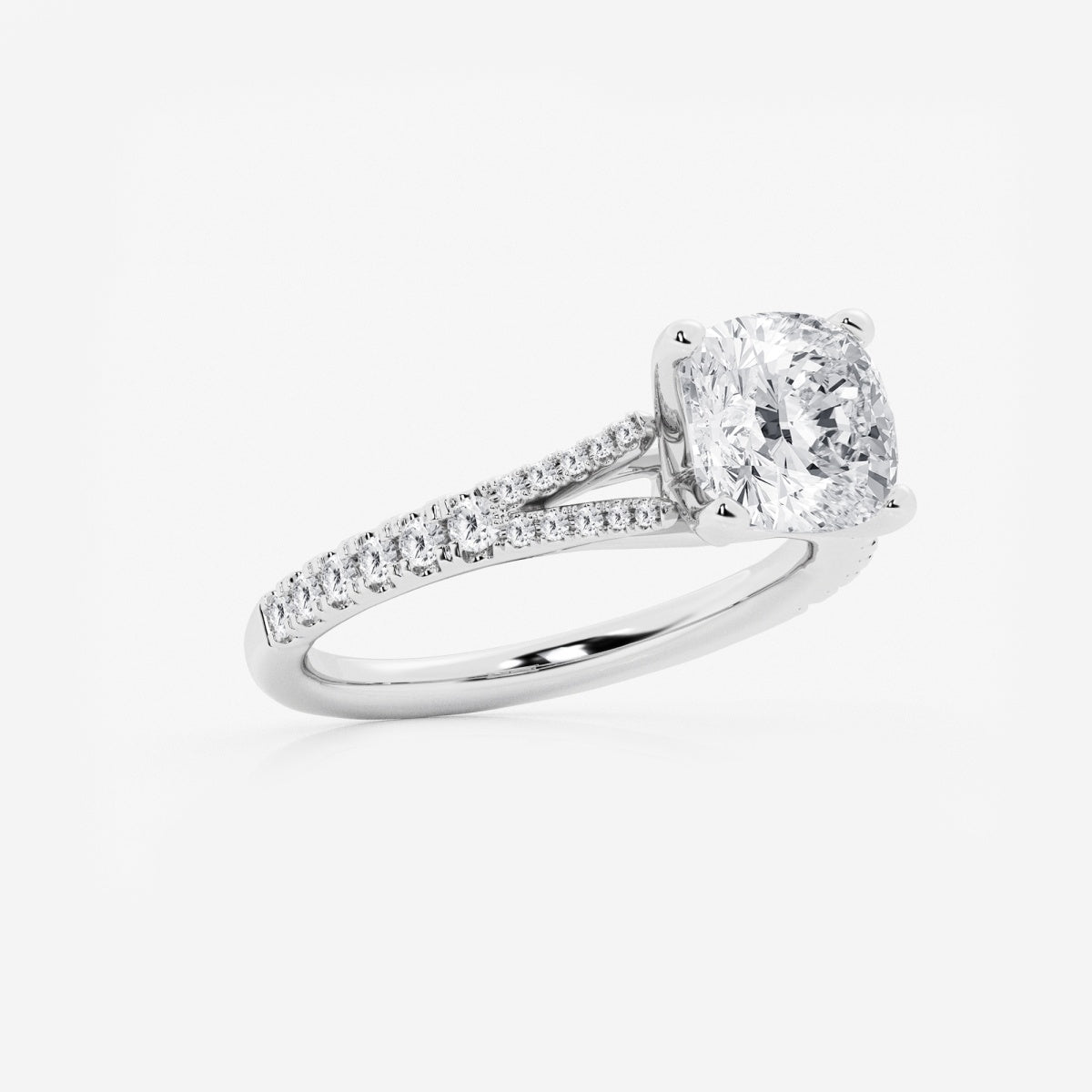 Amelia - Split Shank Side Stones Engagement Ring