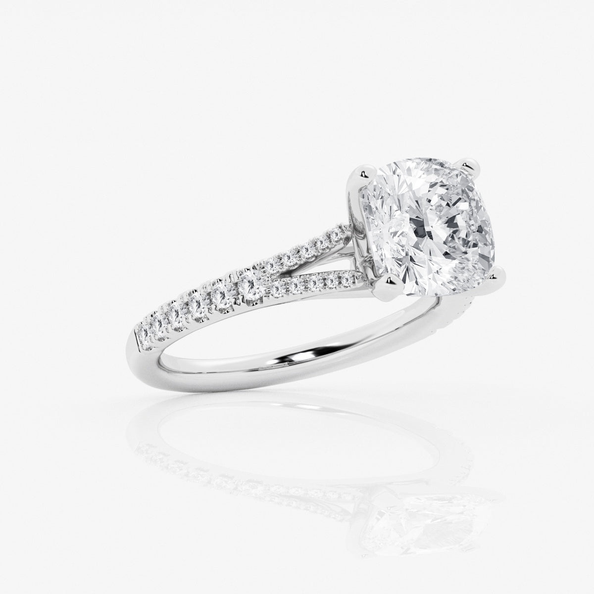 Amelia - Split Shank Side Stones Engagement Ring