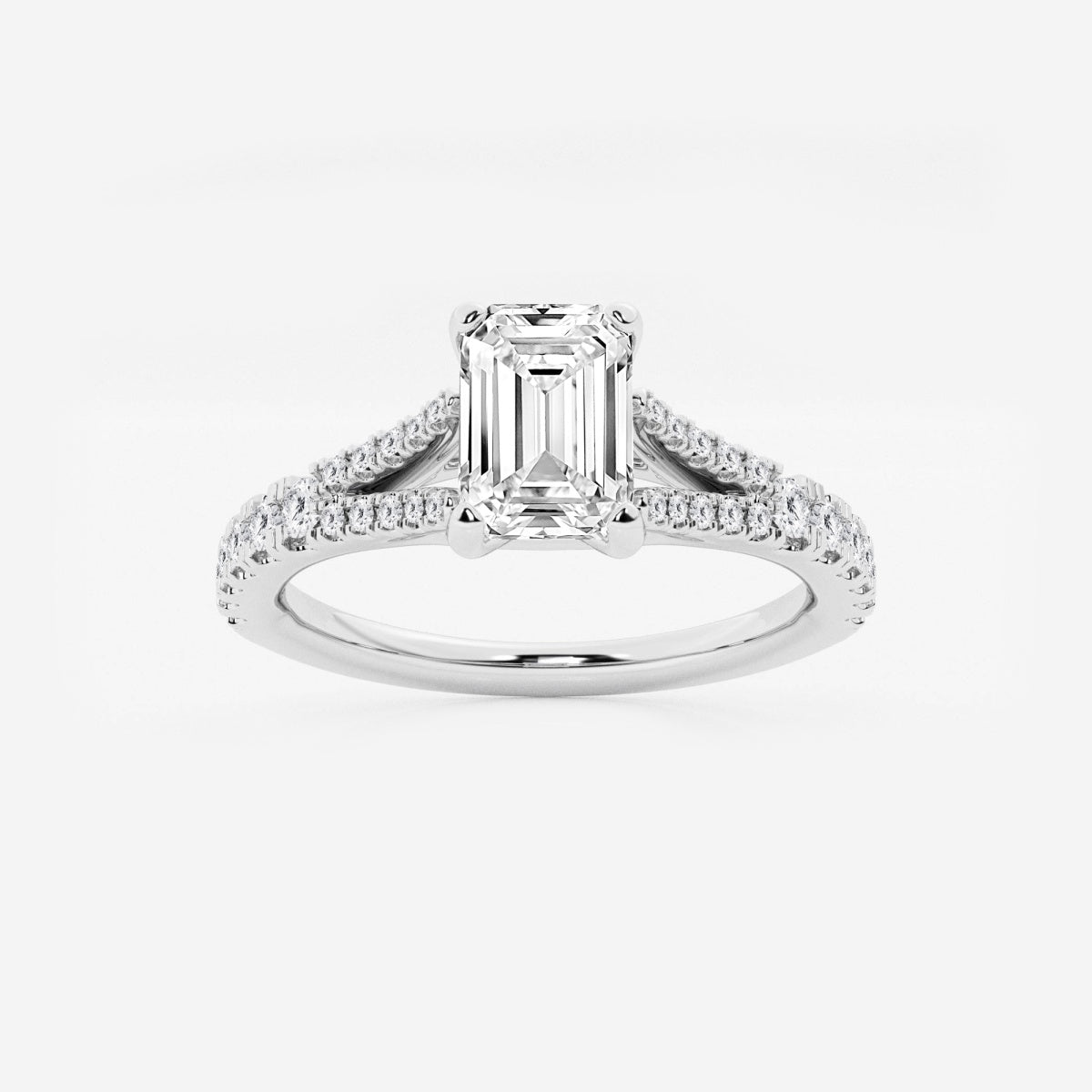 Amelia - Split Shank Side Stones Engagement Ring