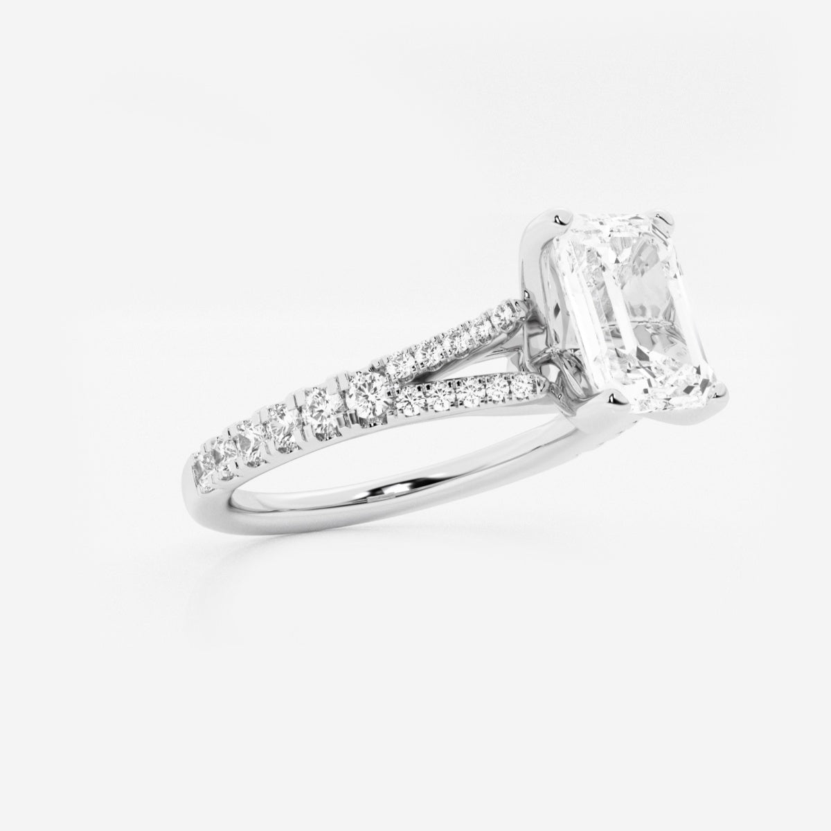 Amelia - Split Shank Side Stones Engagement Ring