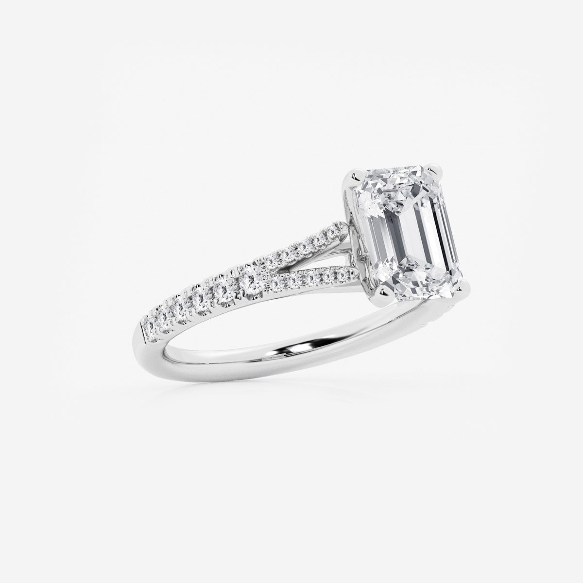 Amelia - Split Shank Side Stones Engagement Ring