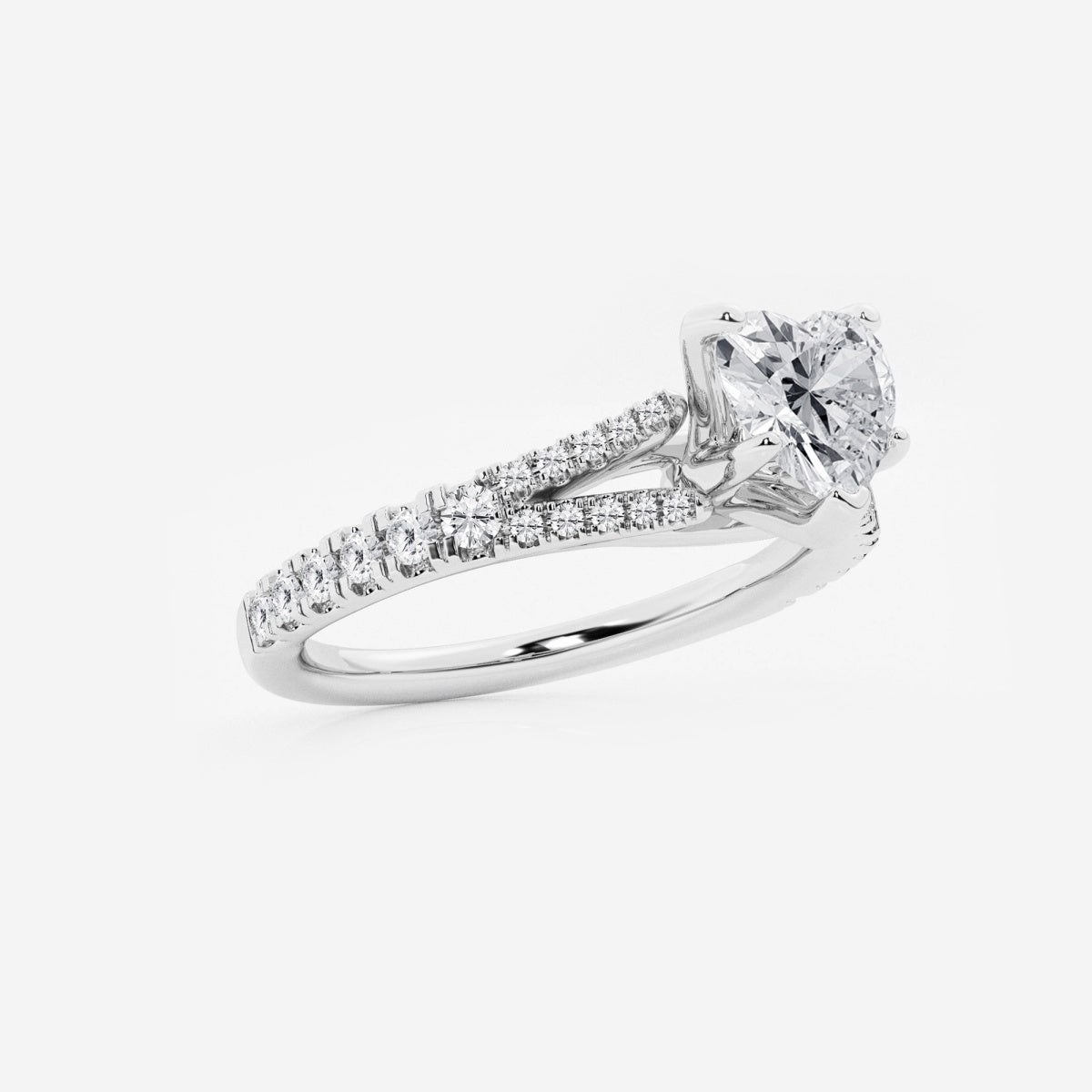 Amelia - Split Shank Side Stones Engagement Ring