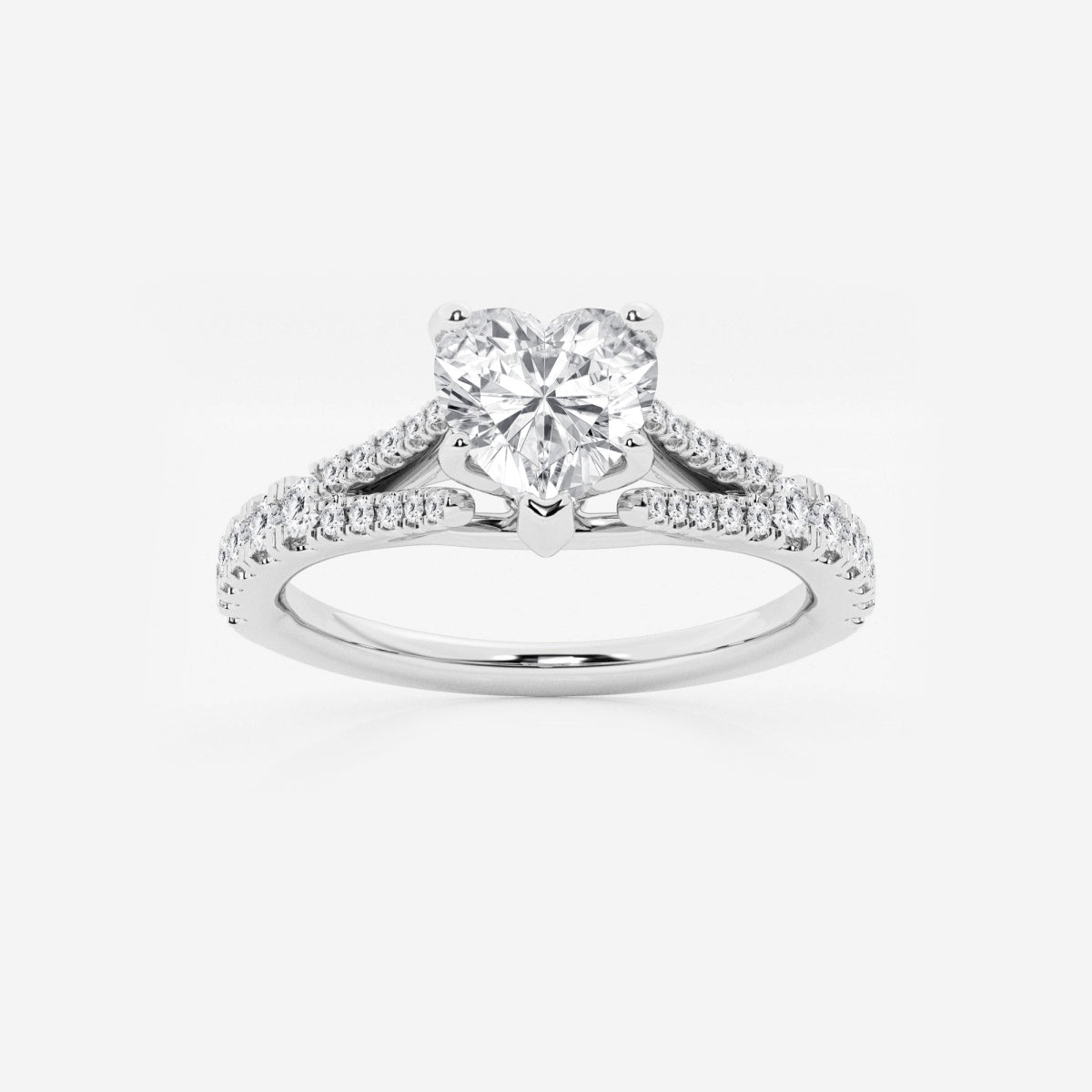 Amelia - Split Shank Side Stones Engagement Ring