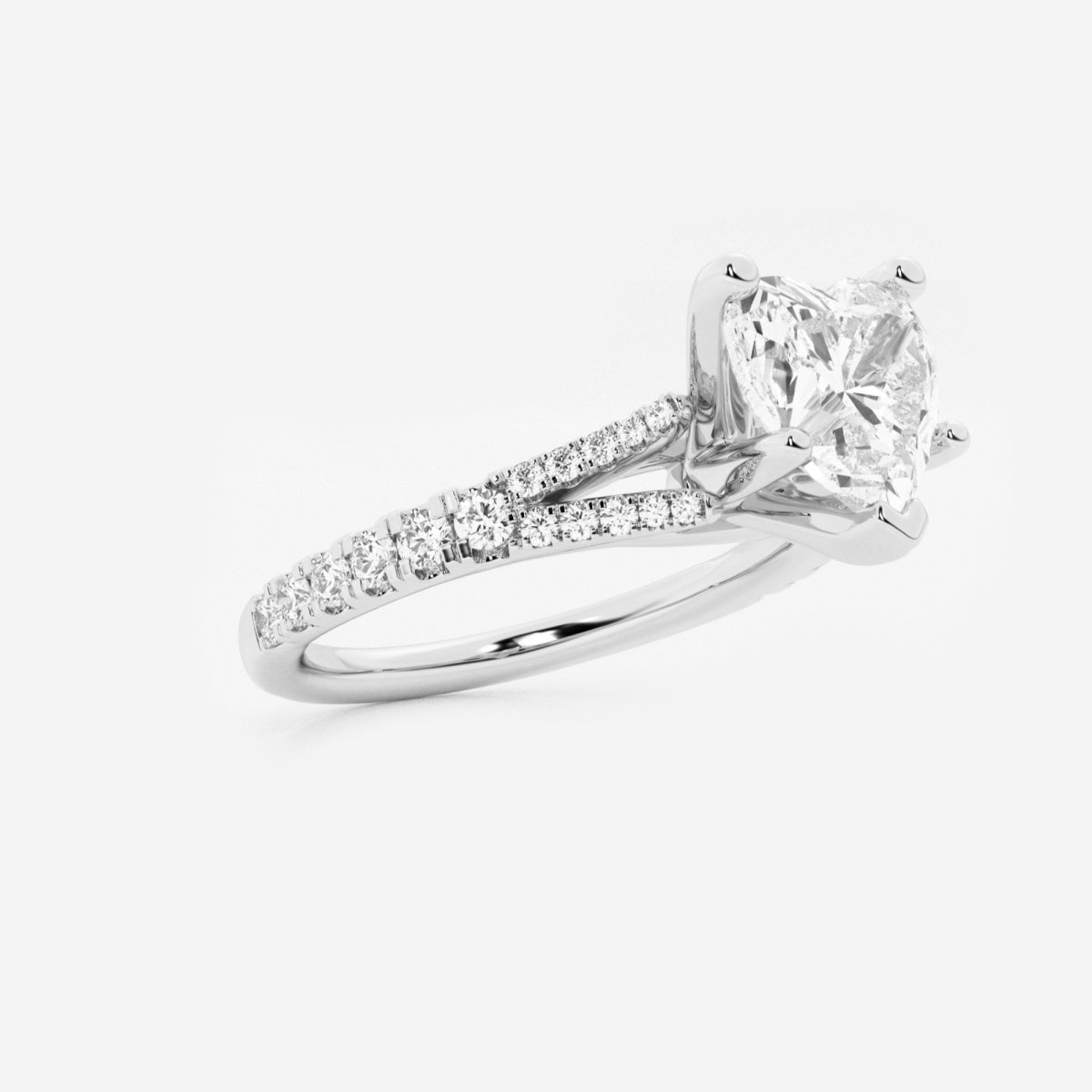 Amelia - Split Shank Side Stones Engagement Ring