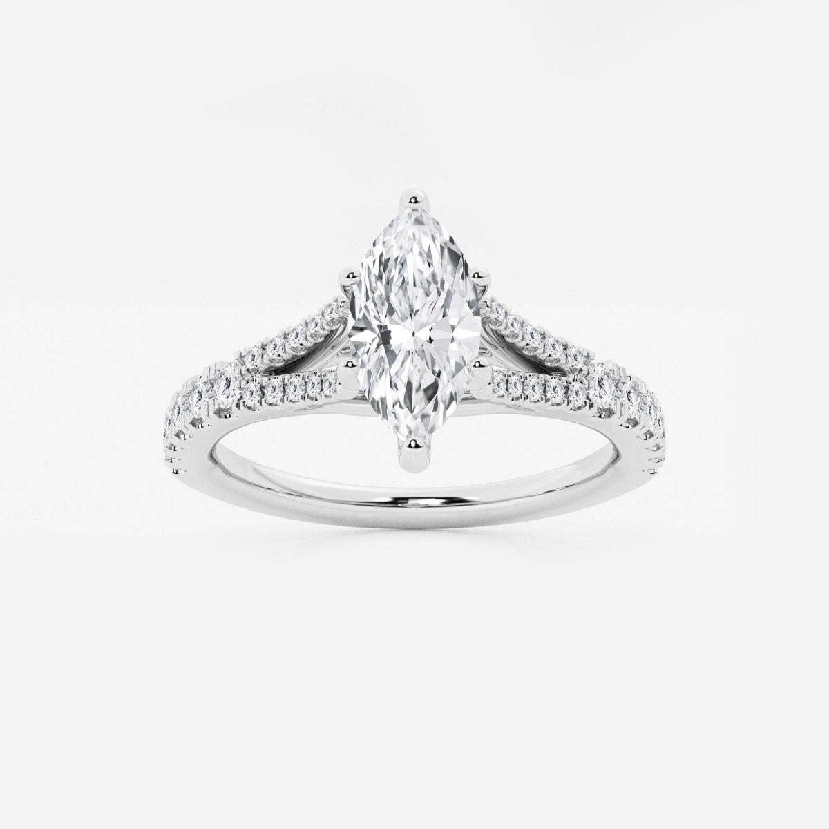 Amelia - Split Shank Side Stones Engagement Ring