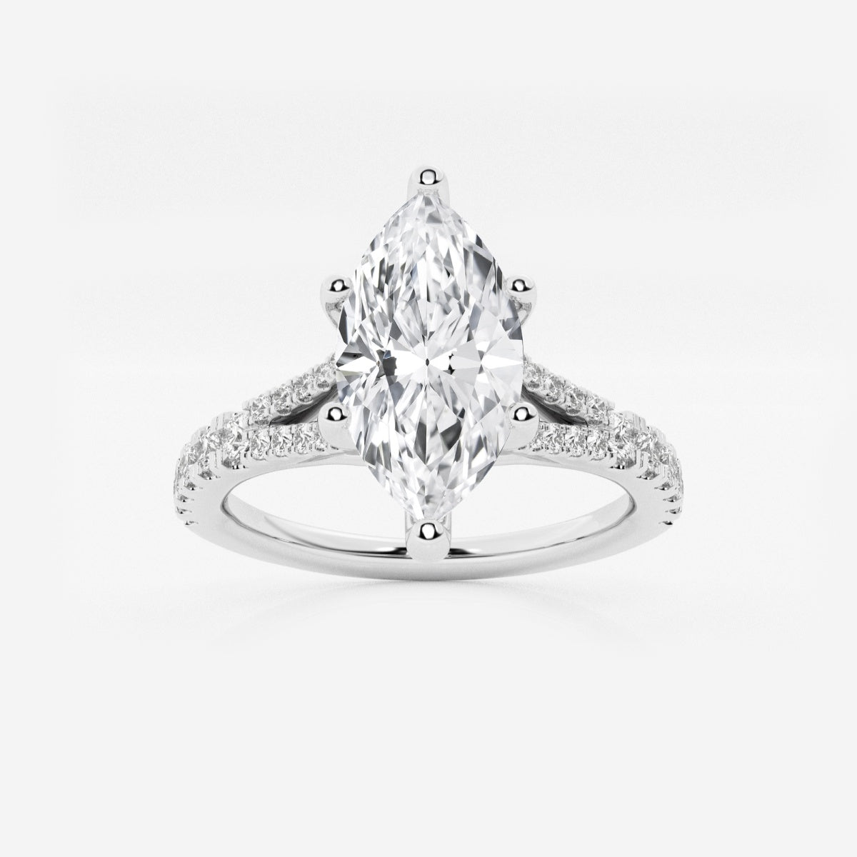 Amelia - Split Shank Side Stones Engagement Ring