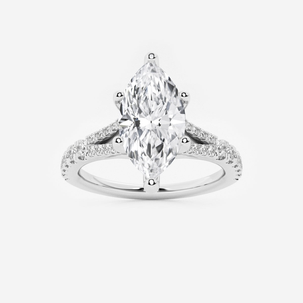 Amelia - Split Shank Side Stones Engagement Ring