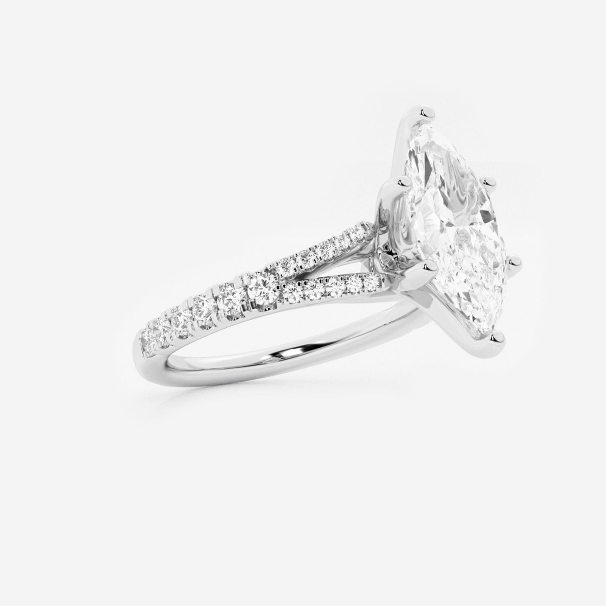 Amelia - Split Shank Side Stones Engagement Ring