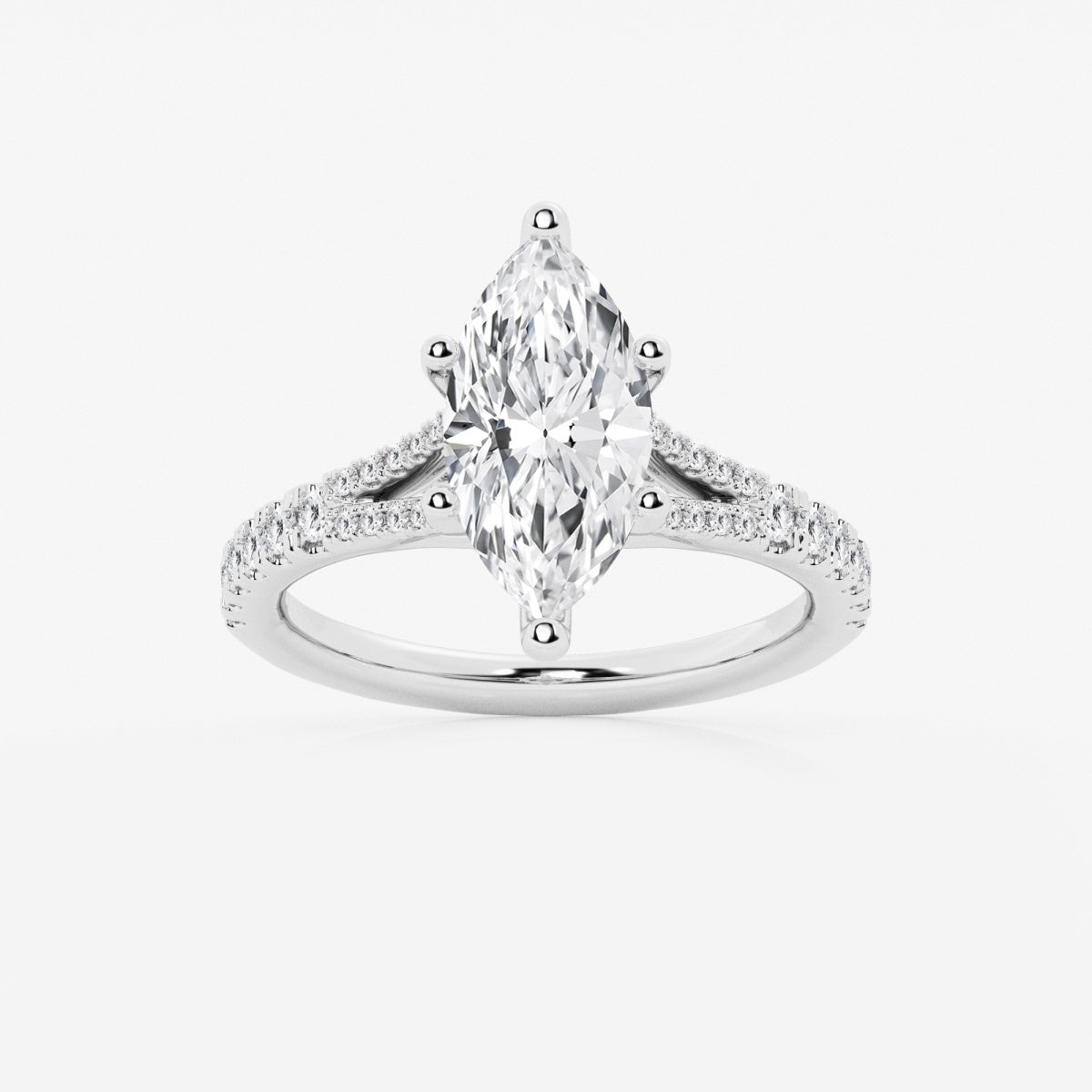 Amelia - Split Shank Side Stones Engagement Ring