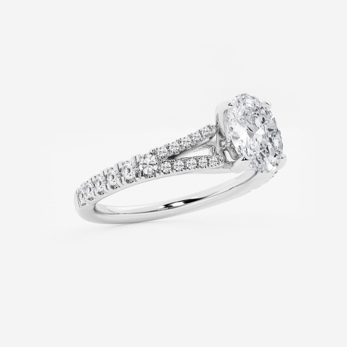 Amelia - Split Shank Side Stones Engagement Ring