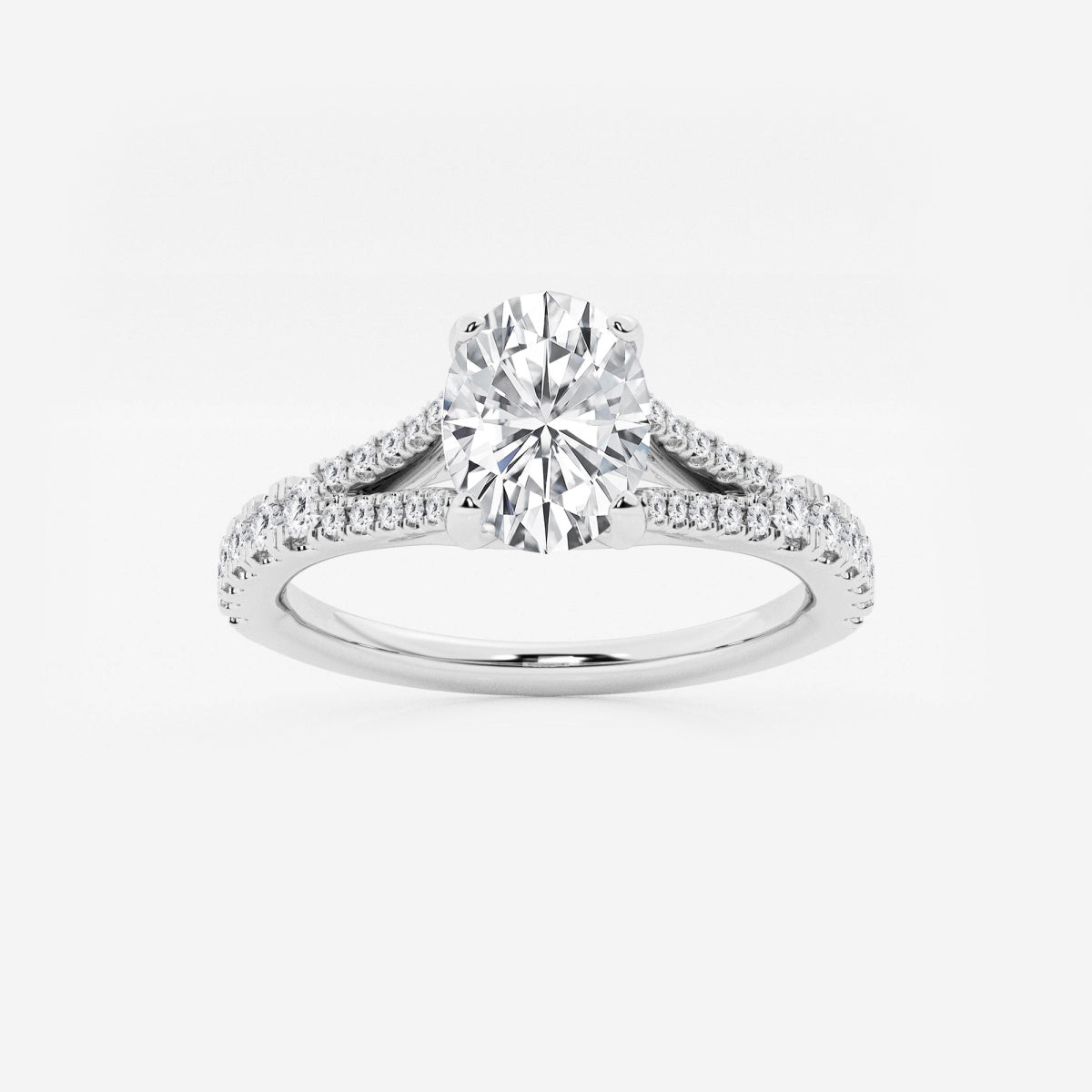 Amelia - Split Shank Side Stones Engagement Ring