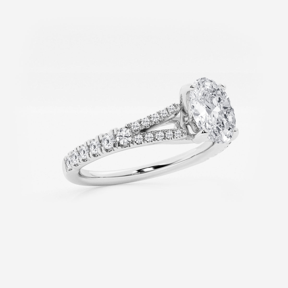 Amelia - Split Shank Side Stones Engagement Ring