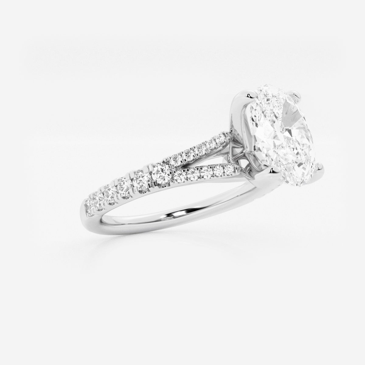 Amelia - Split Shank Side Stones Engagement Ring