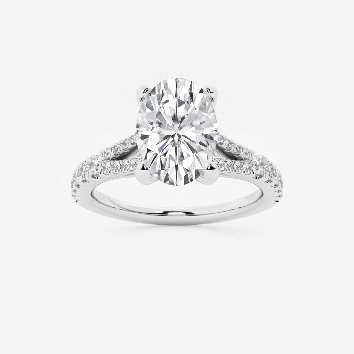 Amelia - Split Shank Side Stones Engagement Ring