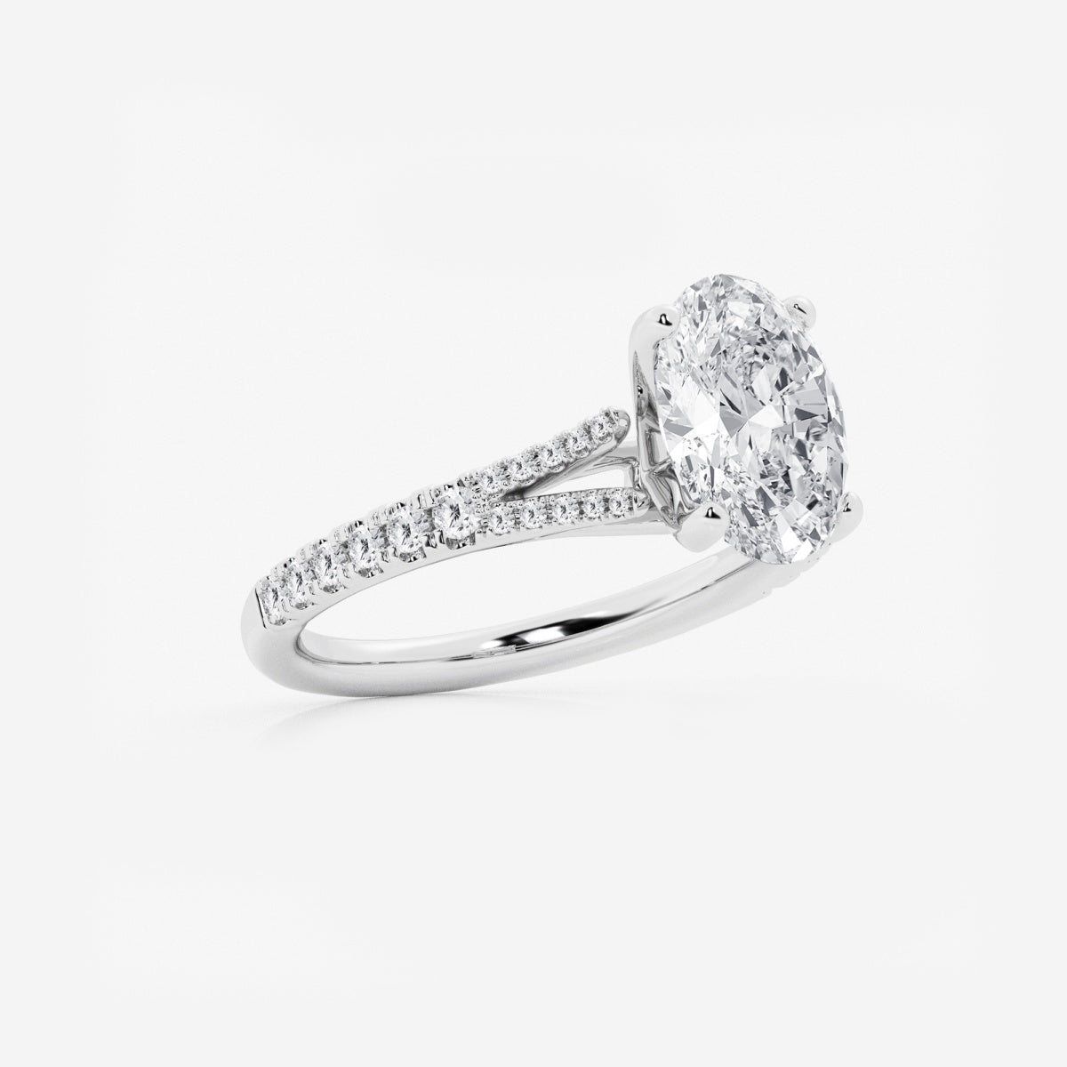 Amelia - Split Shank Side Stones Engagement Ring