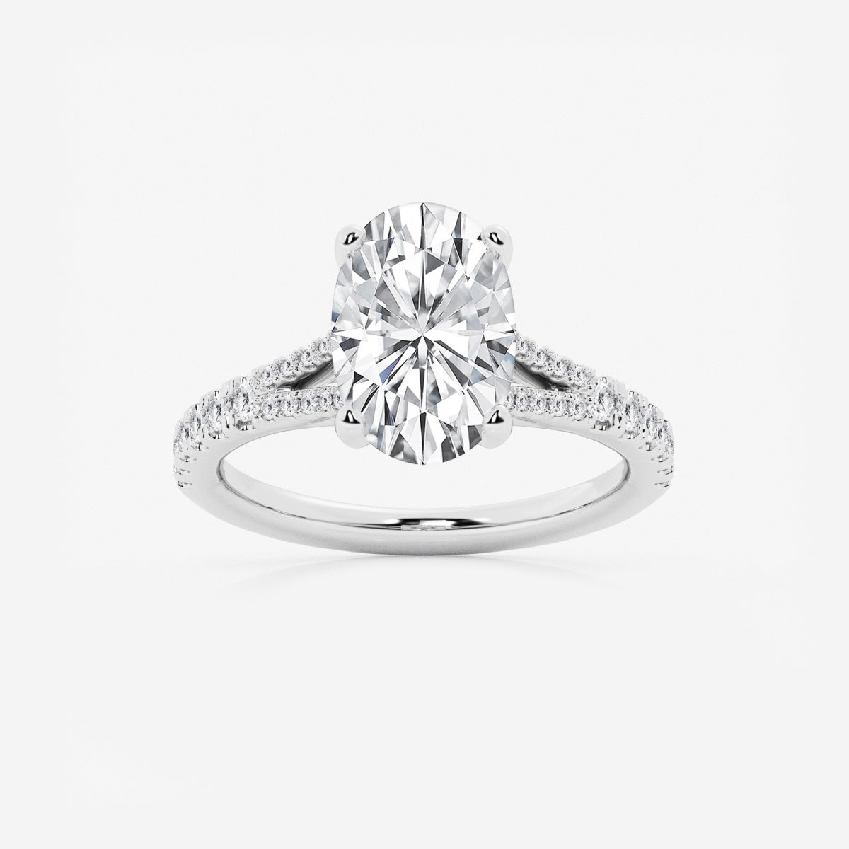 Amelia - Split Shank Side Stones Engagement Ring