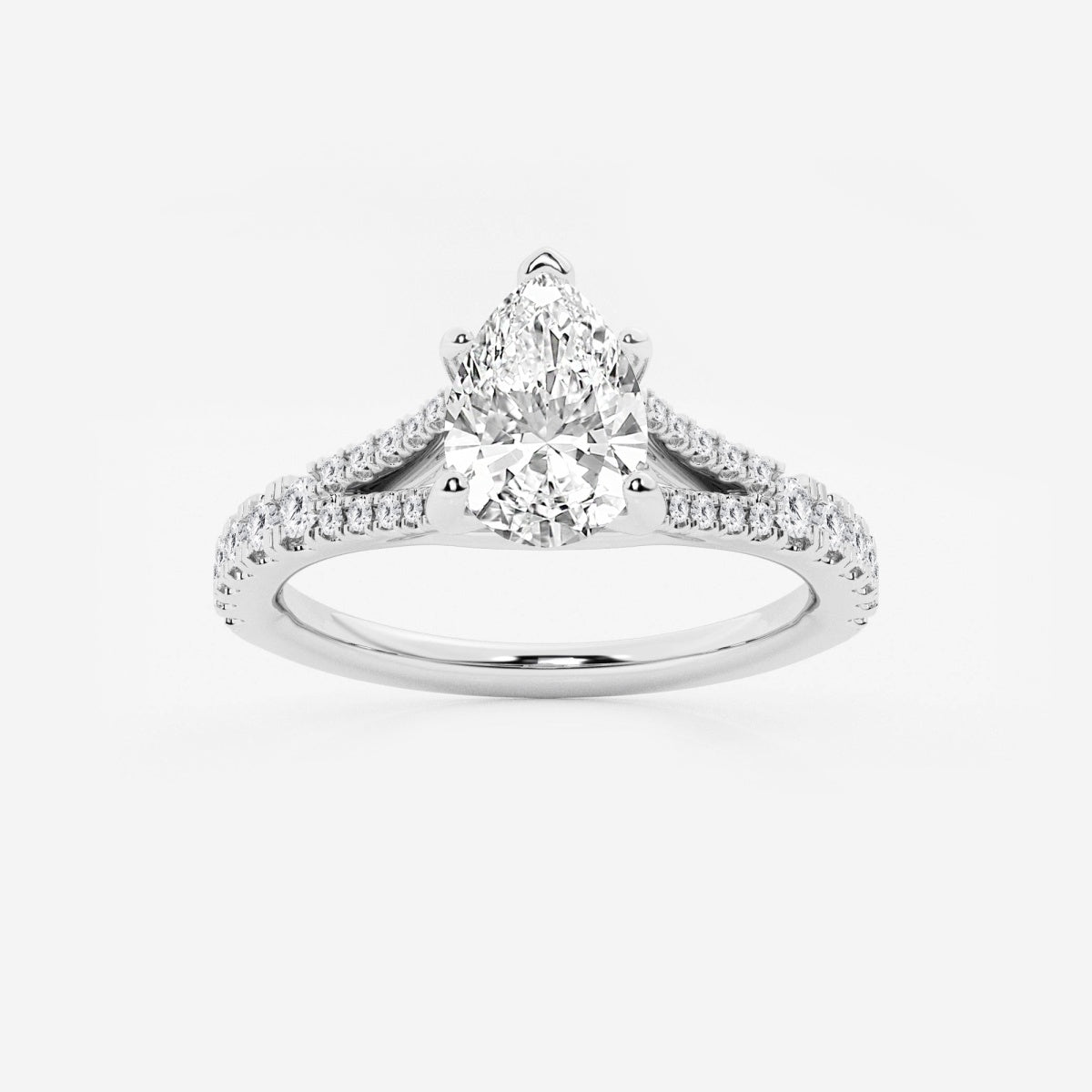 Amelia - Split Shank Side Stones Engagement Ring