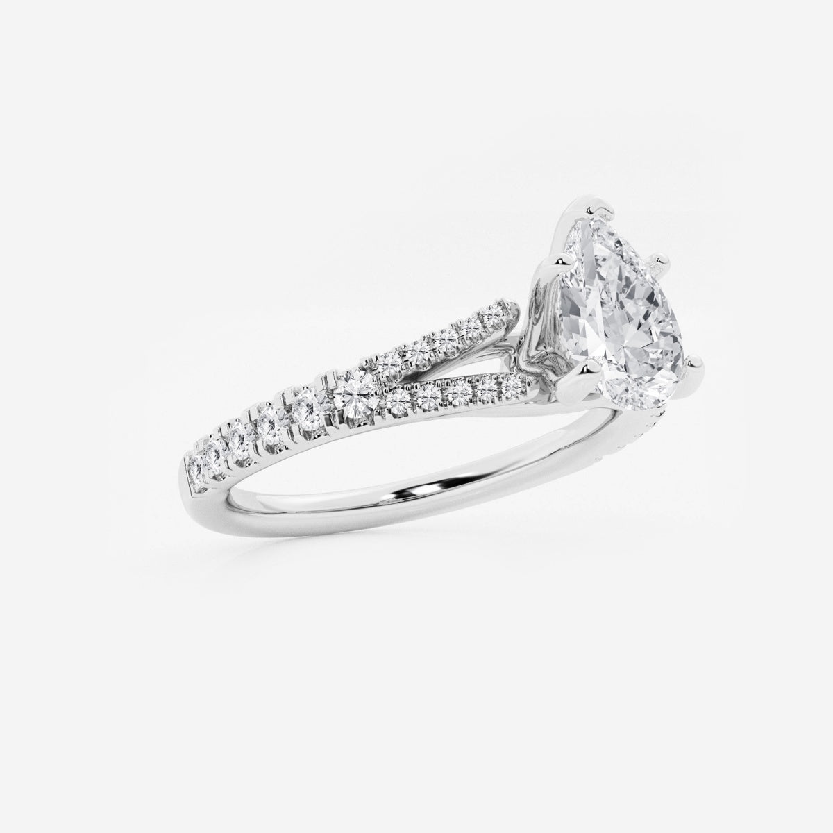 Amelia - Split Shank Side Stones Engagement Ring