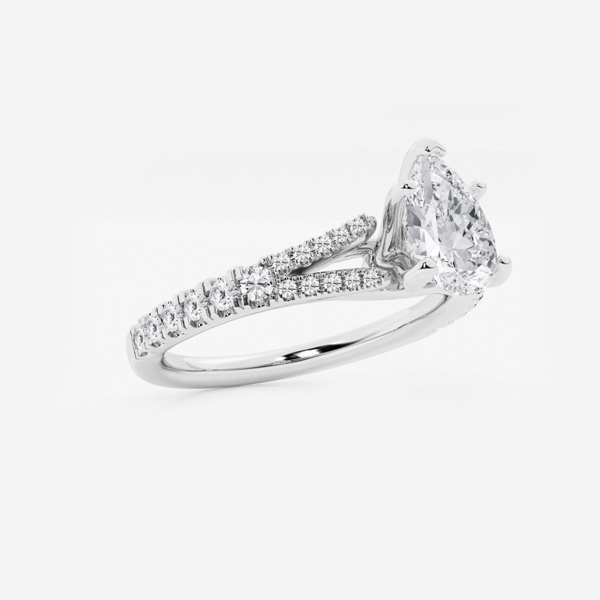 Amelia - Split Shank Side Stones Engagement Ring