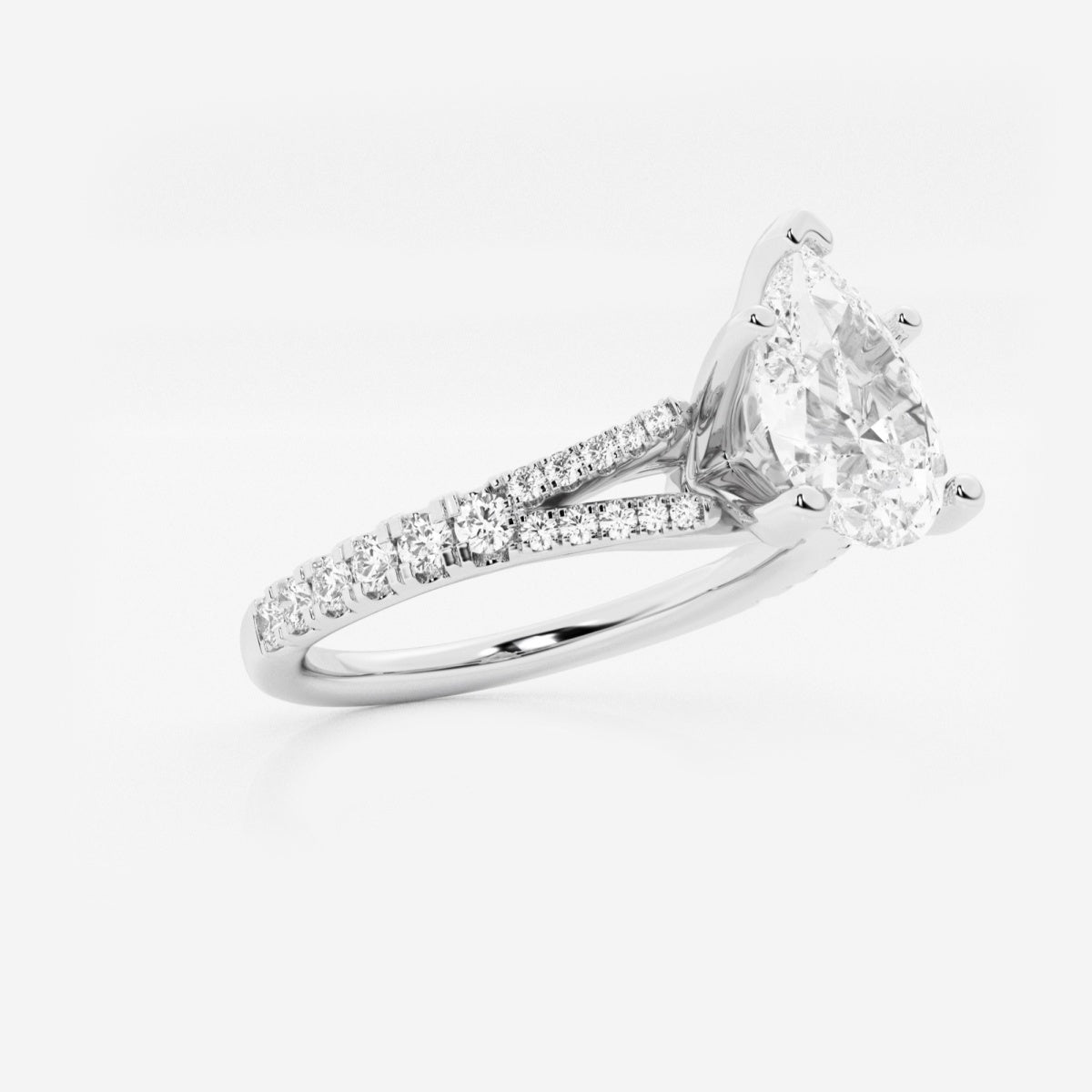 Amelia - Split Shank Side Stones Engagement Ring