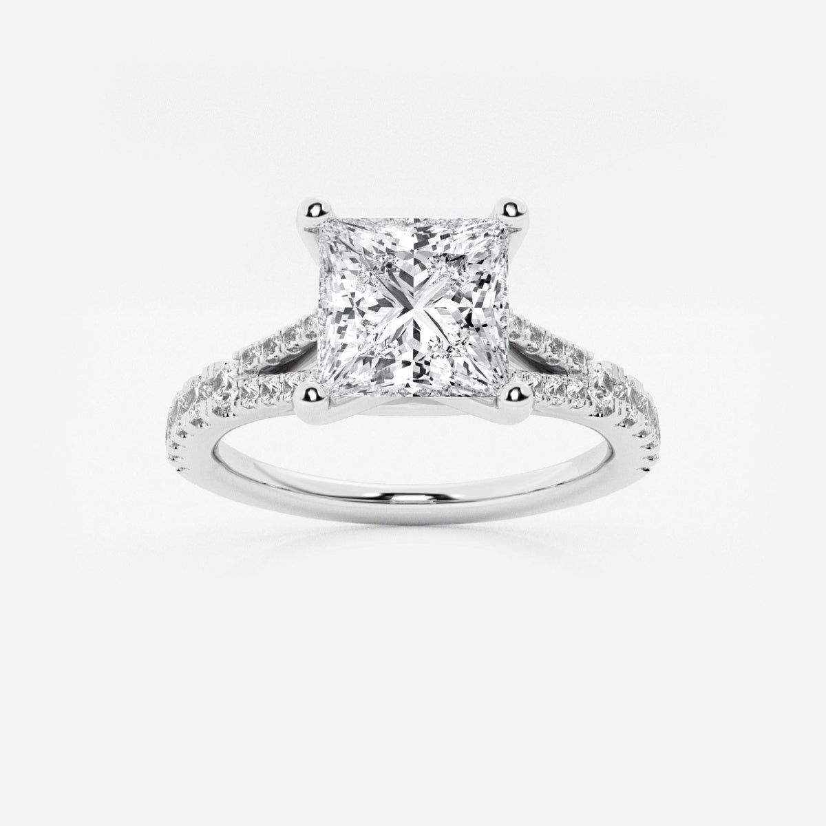 Amelia - Split Shank Side Stones Engagement Ring