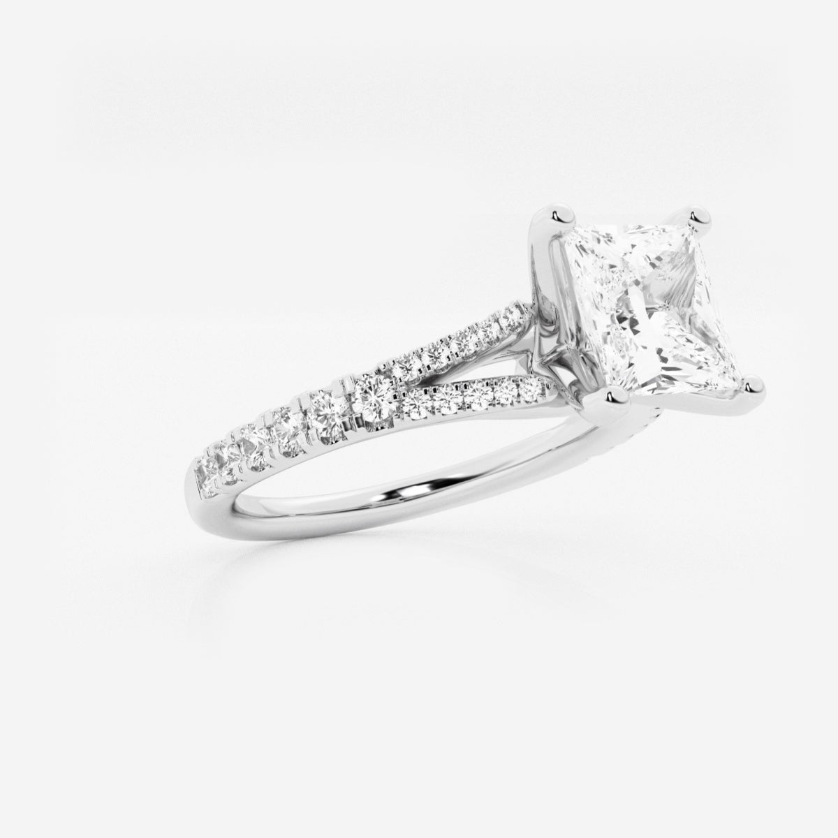 Amelia - Split Shank Side Stones Engagement Ring