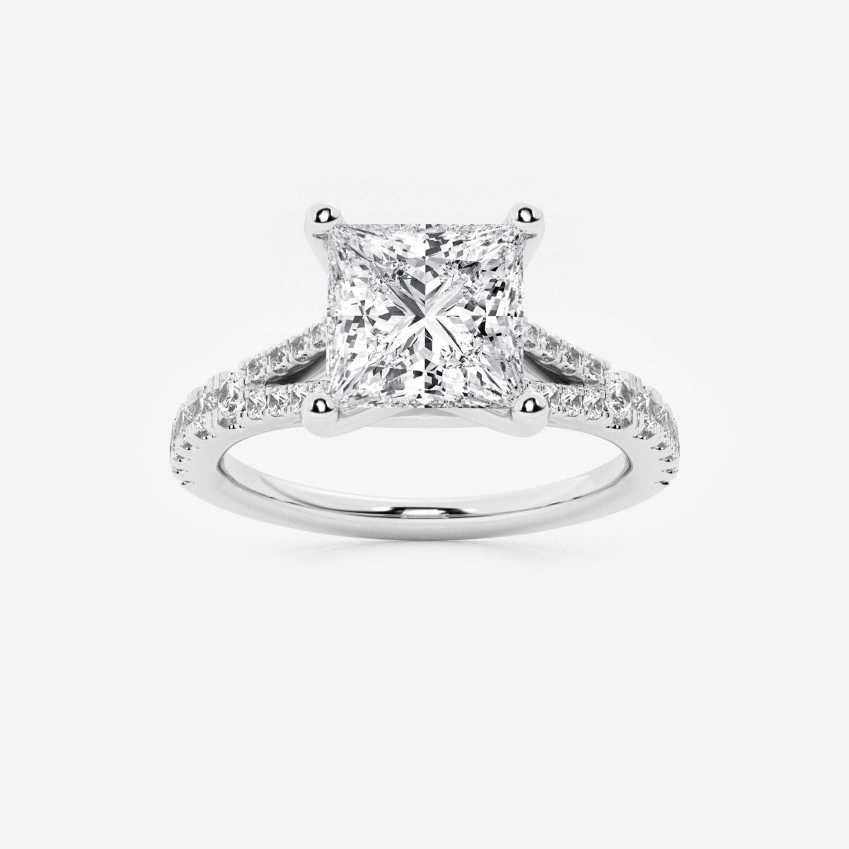 Amelia - Split Shank Side Stones Engagement Ring