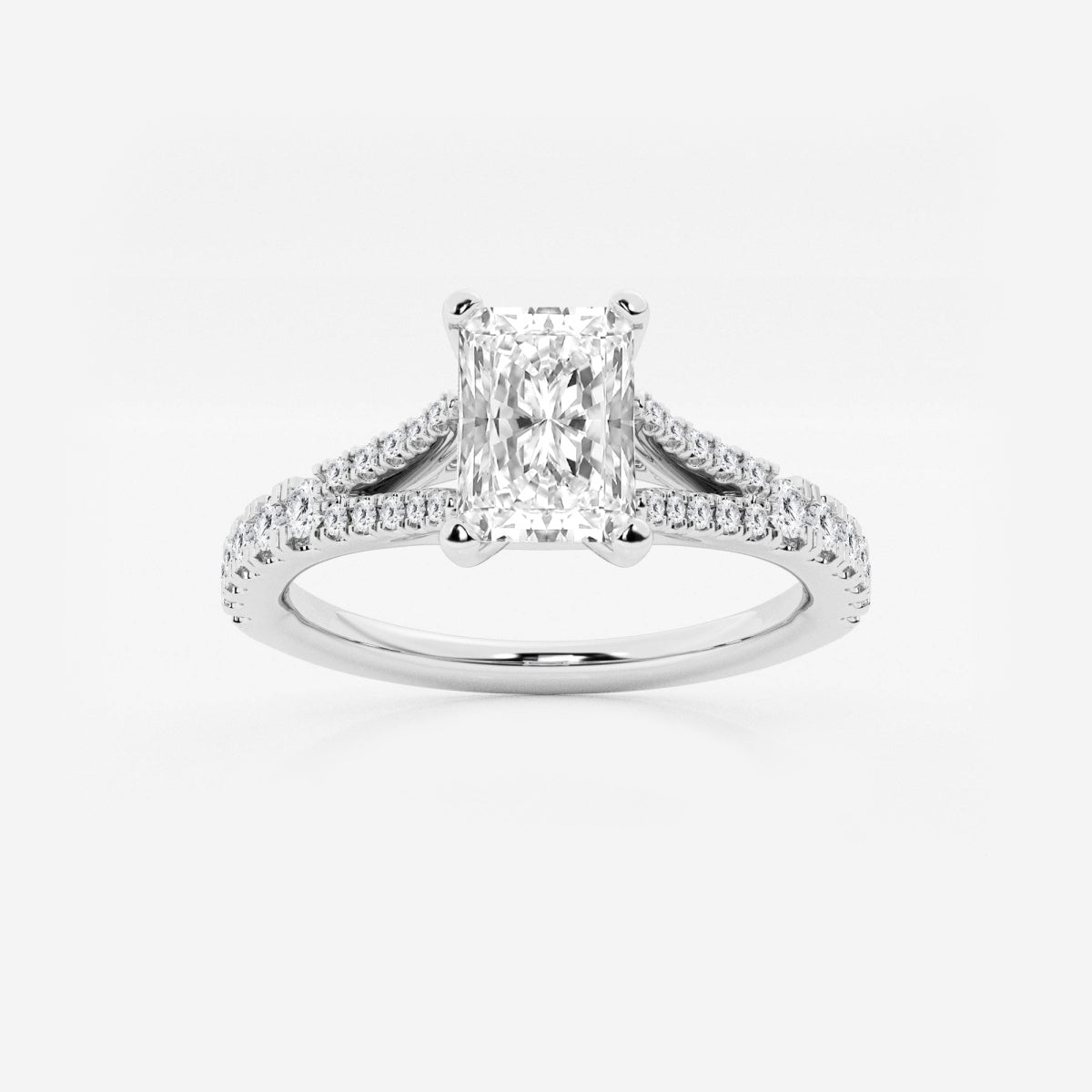 Amelia - Split Shank Side Stones Engagement Ring