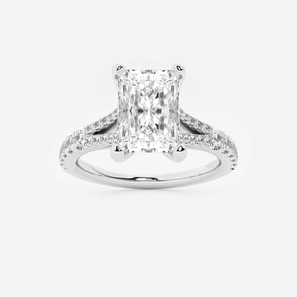 Amelia - Split Shank Side Stones Engagement Ring