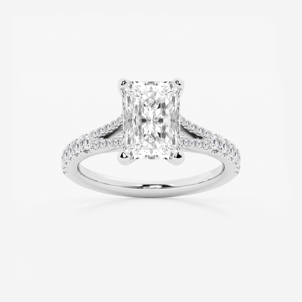 Amelia - Split Shank Side Stones Engagement Ring