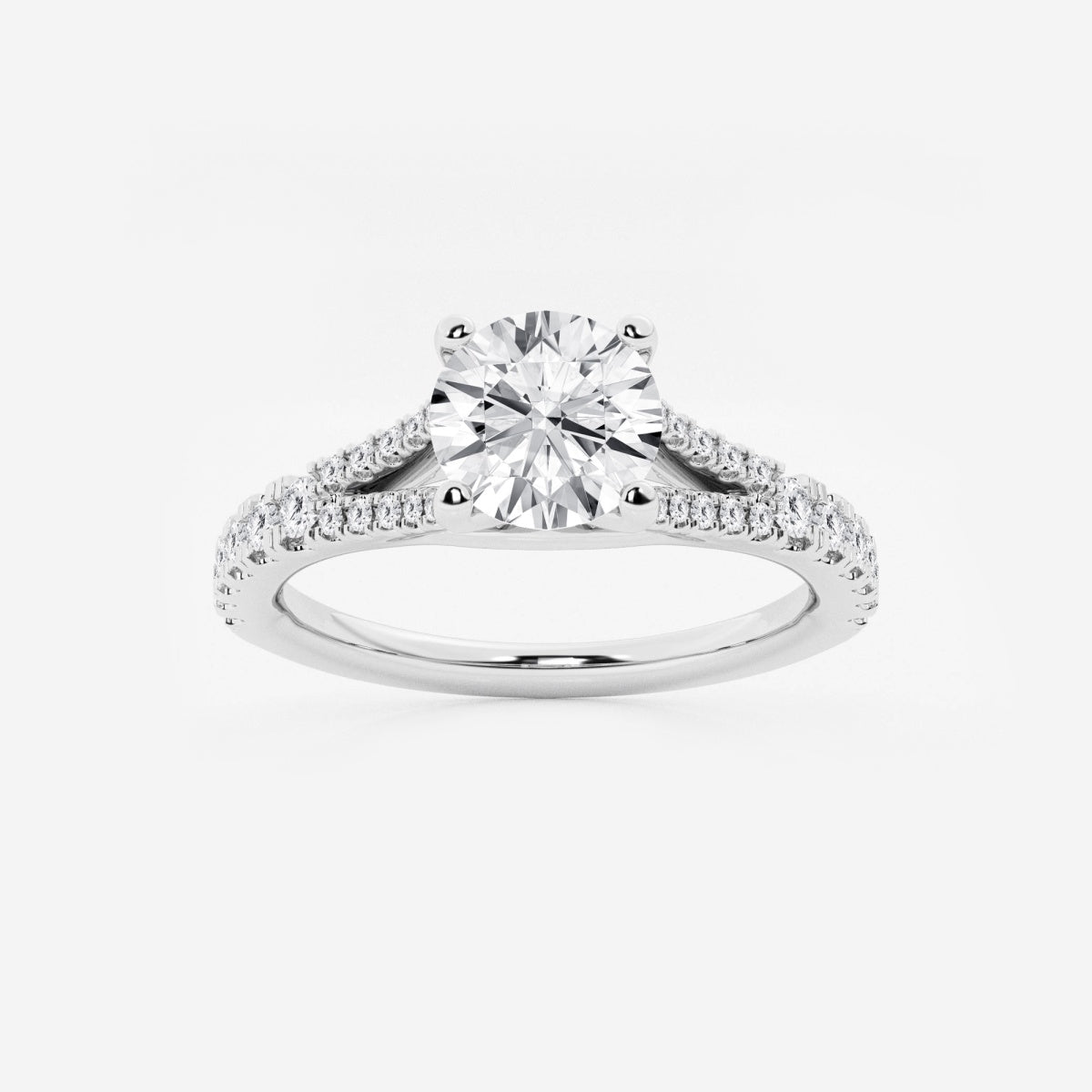 Amelia - Split Shank Side Stones Engagement Ring