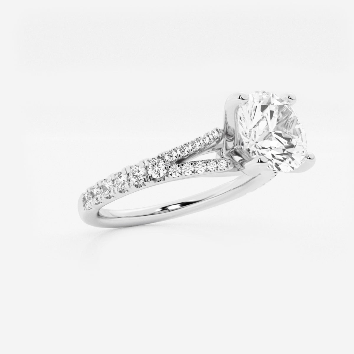 Amelia - Split Shank Side Stones Engagement Ring