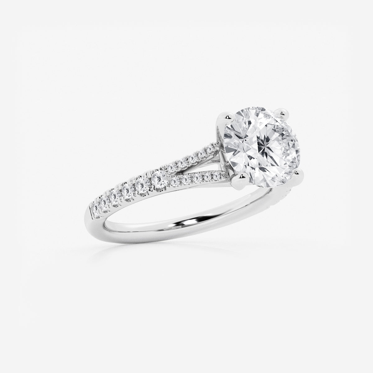 Amelia - Split Shank Side Stones Engagement Ring