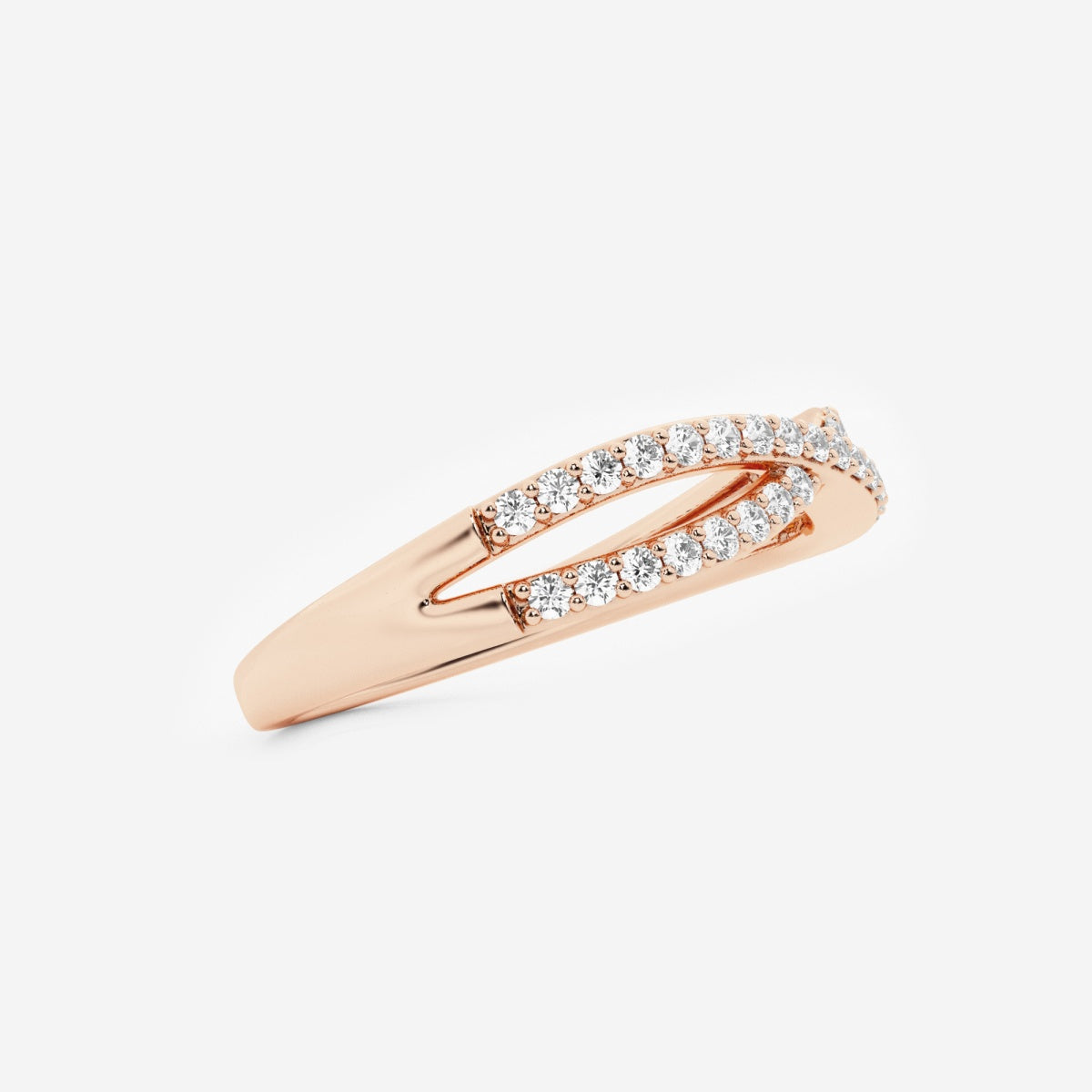 Aubrey - Graceful Crossover Design Wedding Ring