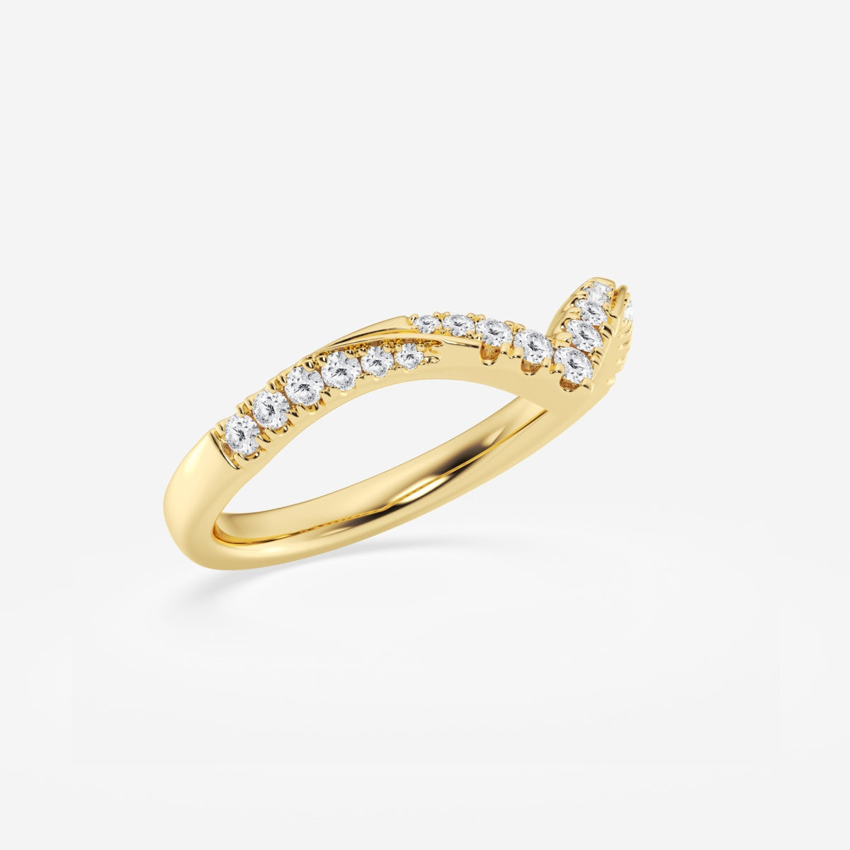 Aurora - Graceful Ribbon Curve Wedding Ring