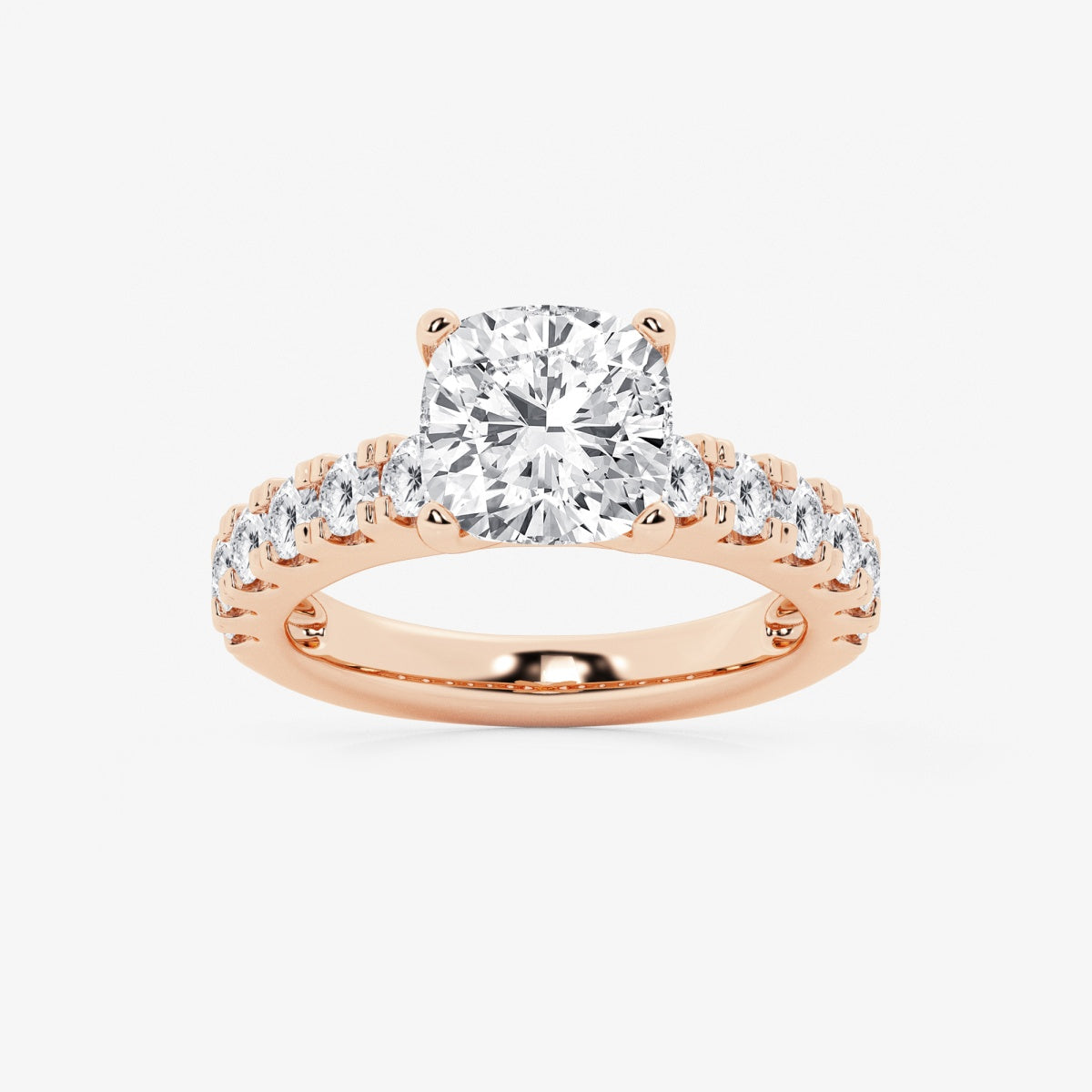 Aurora - Split Prong Side Stones Engagement Ring