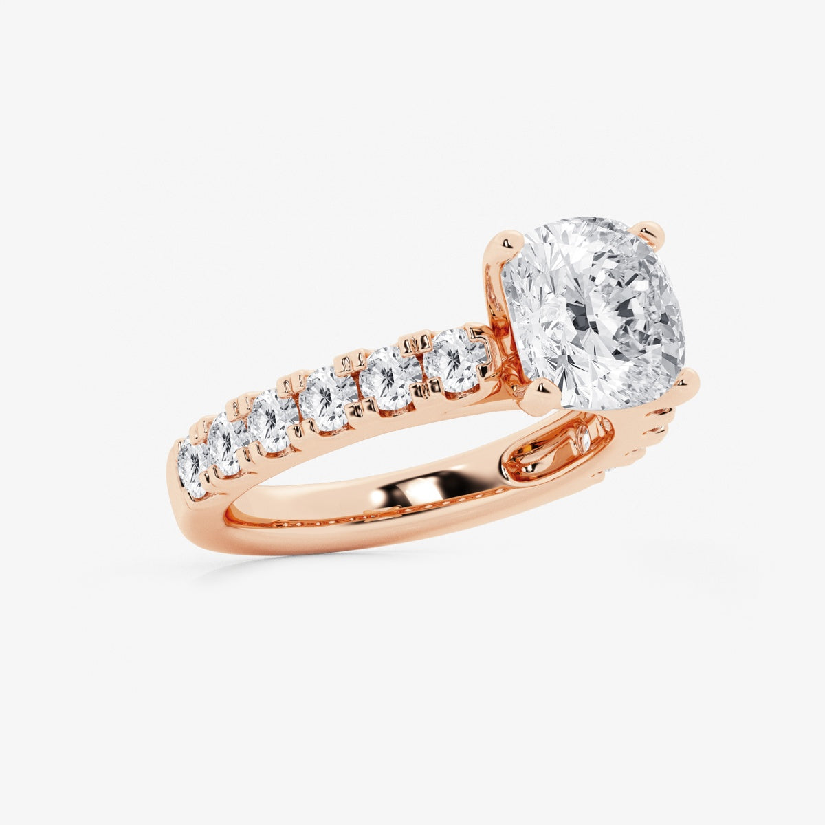 Aurora - Split Prong Side Stones Engagement Ring