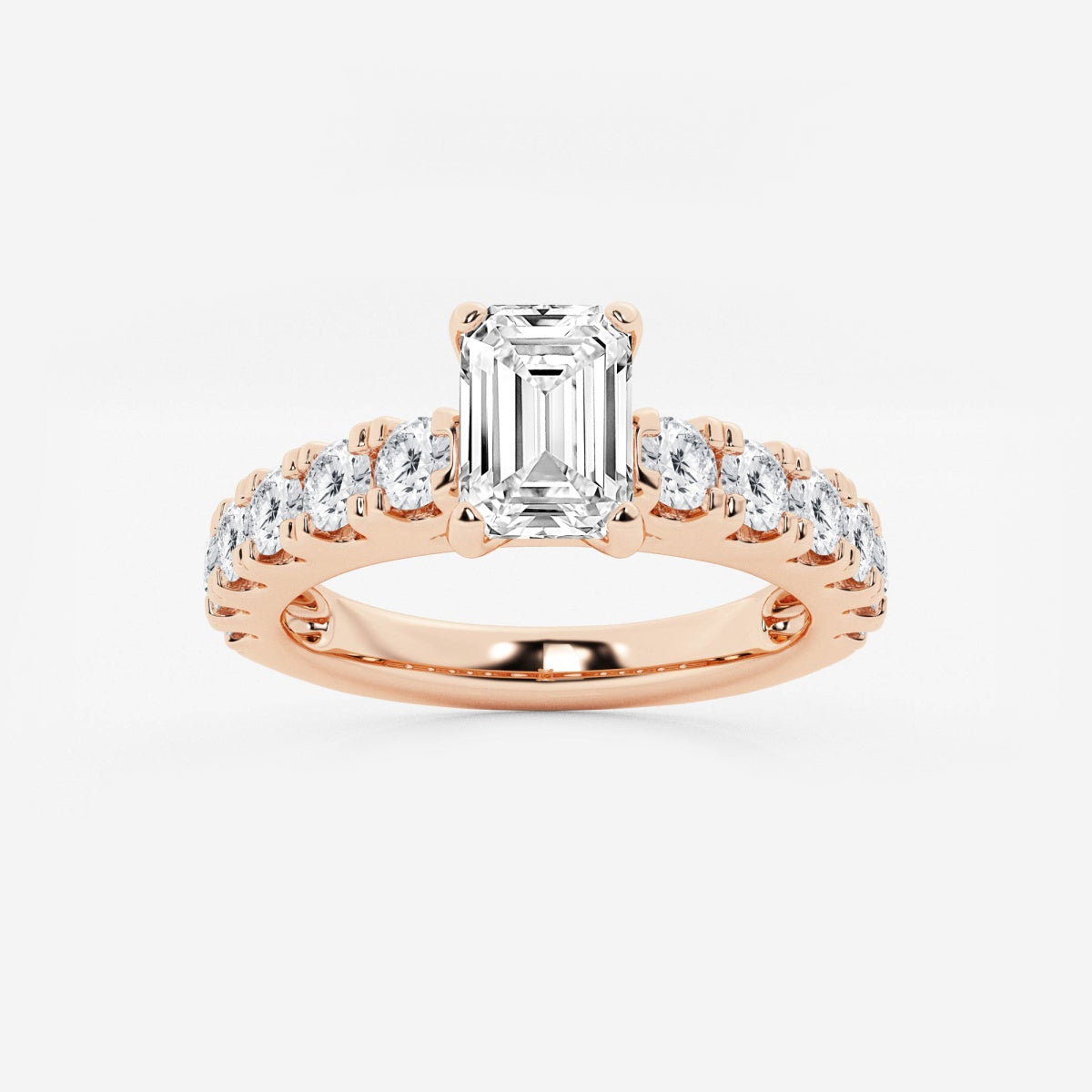 Aurora - Split Prong Side Stones Engagement Ring