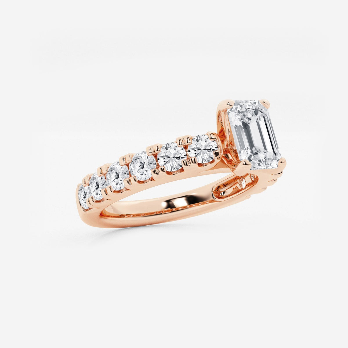 Aurora - Split Prong Side Stones Engagement Ring