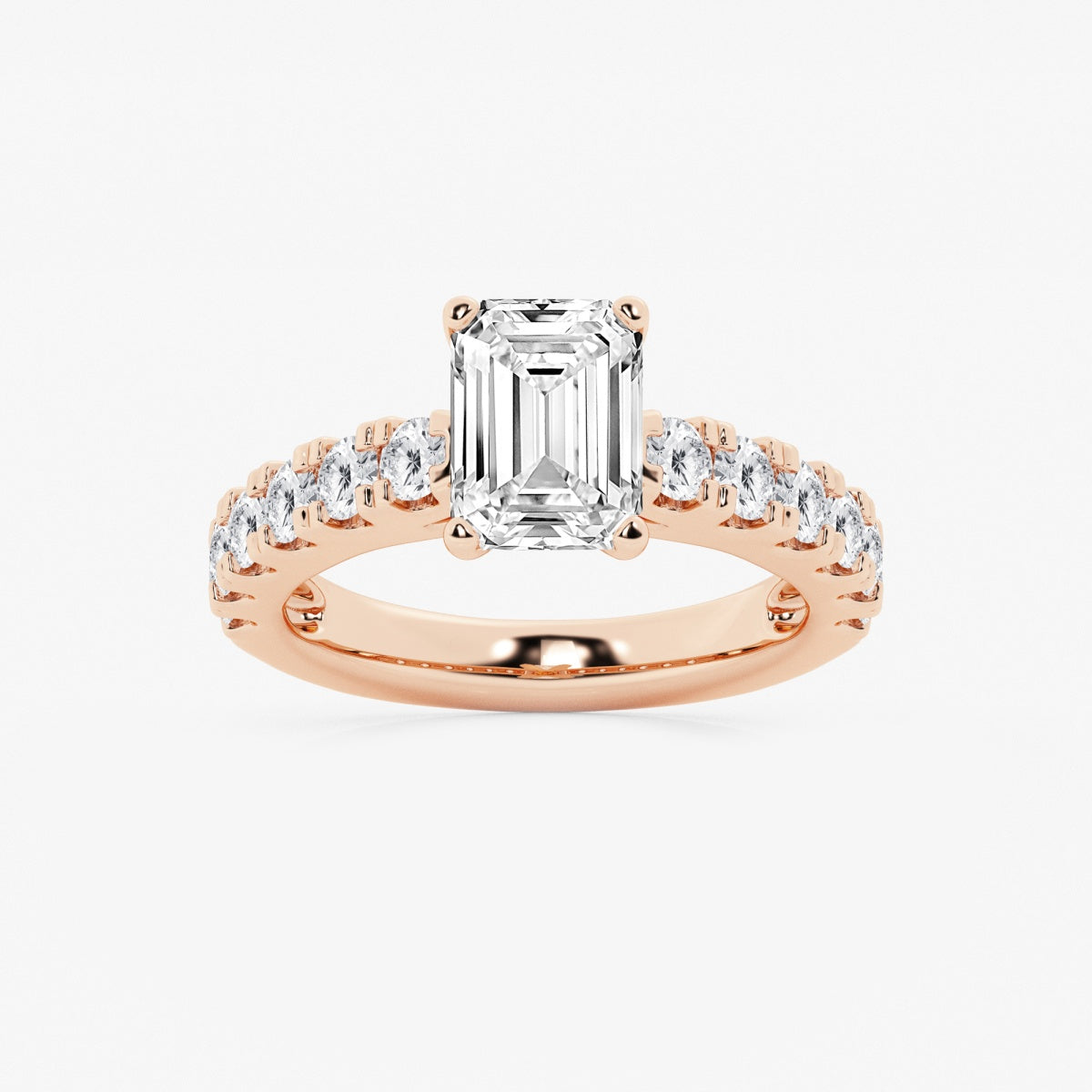 Aurora - Split Prong Side Stones Engagement Ring