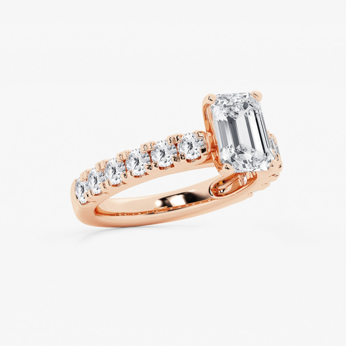 Aurora - Split Prong Side Stones Engagement Ring